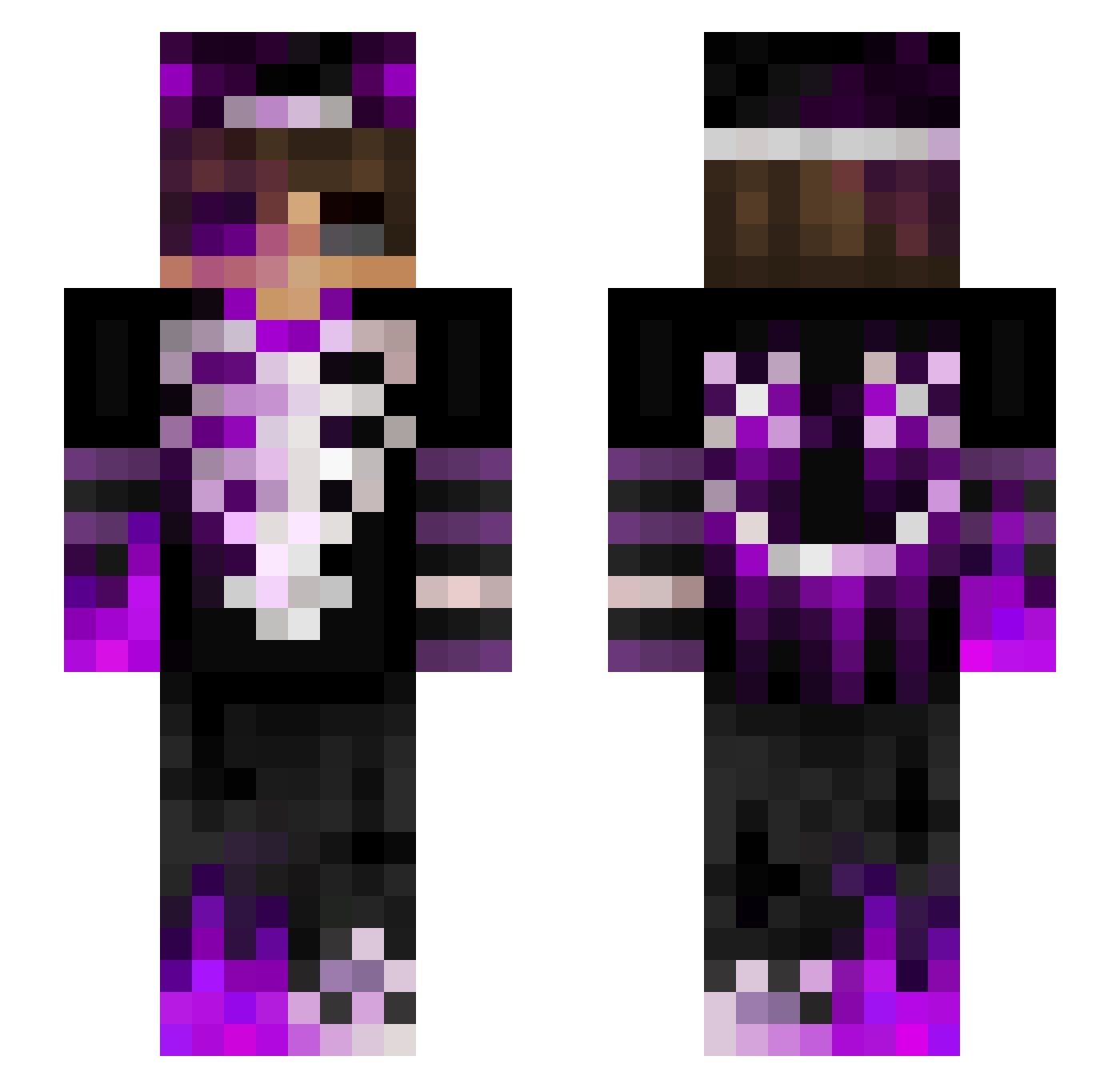 Styiix Minecraft skin, front and back view