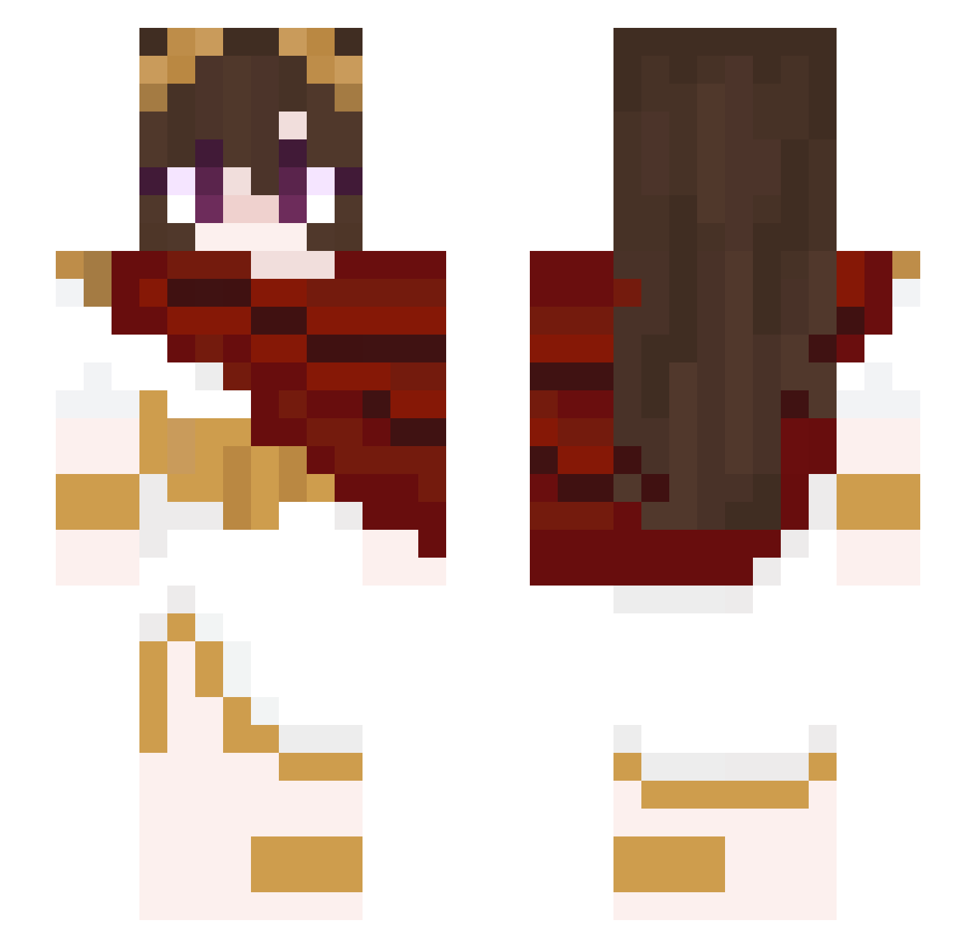 Sunsetty Minecraft skin, front and back view