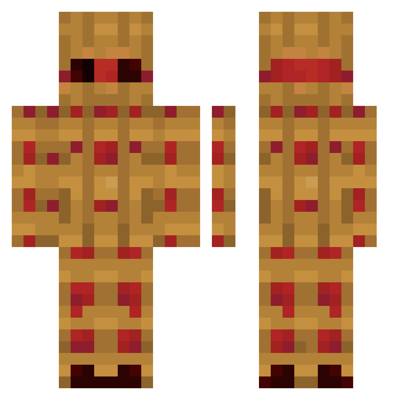 Pieseueue Minecraft skin, front and back view