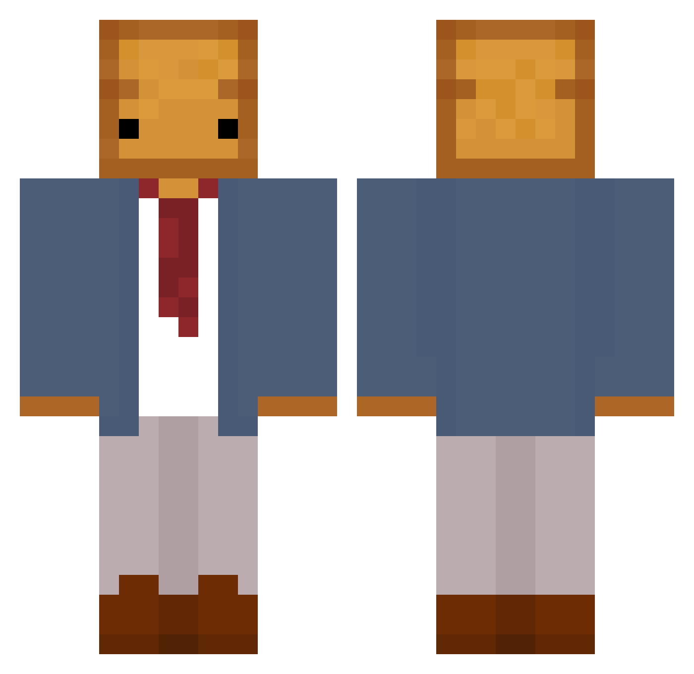 BreadWasTaken2 Minecraft skin, front and back view