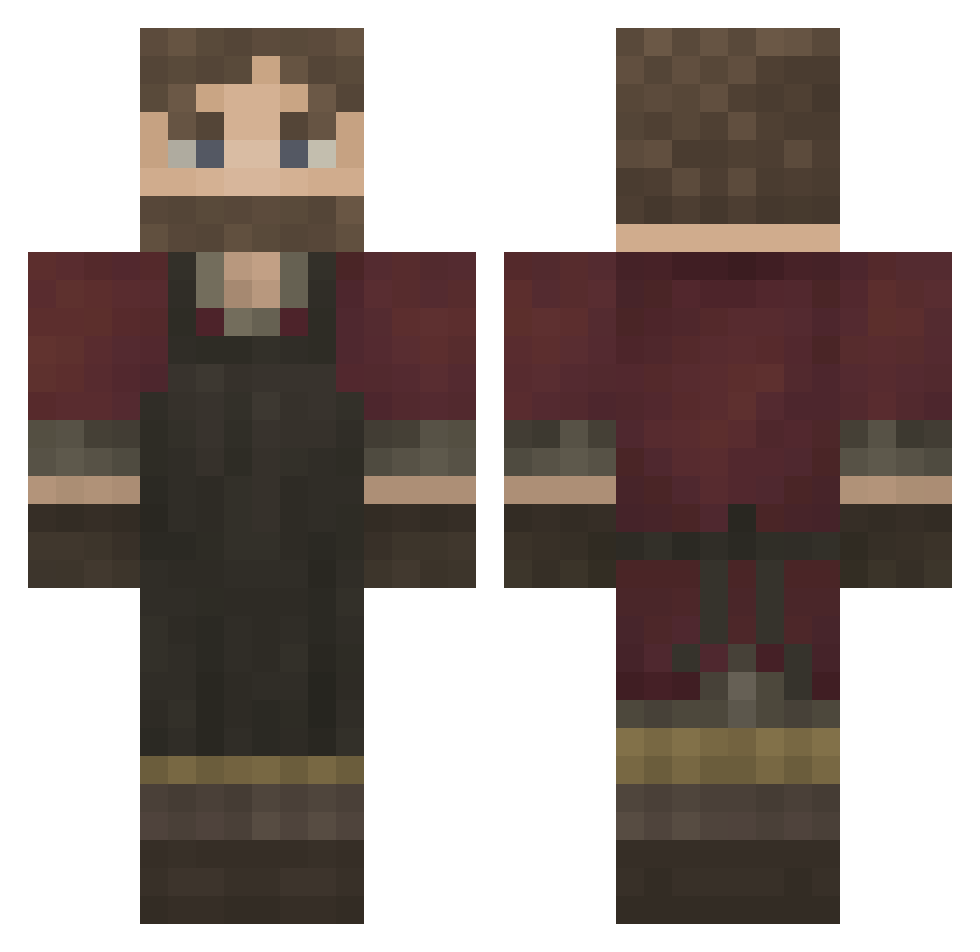 Jax_Midian Minecraft skin, front and back view