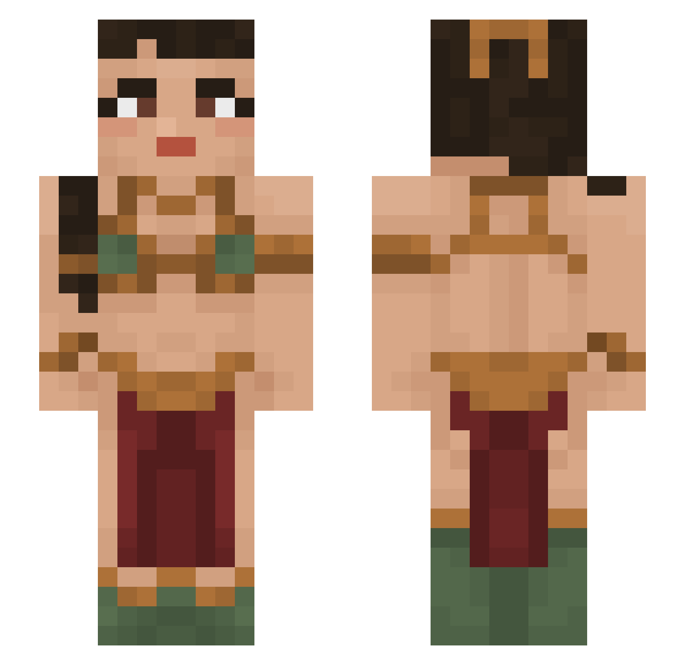 UsernameOcean Minecraft skin, front and back view