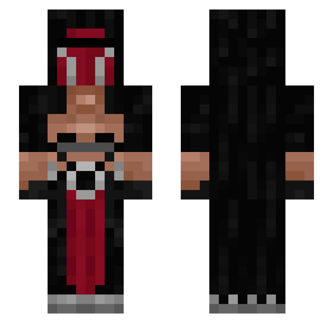 Rykuran Minecraft skin, front and back view
