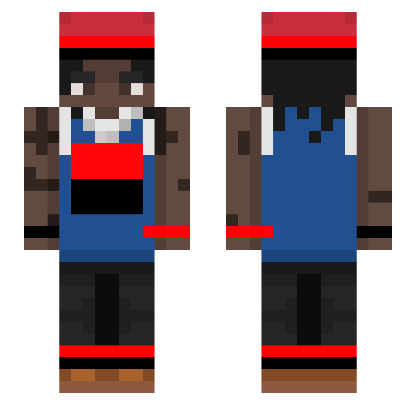 kkkxml Minecraft skin, front and back view