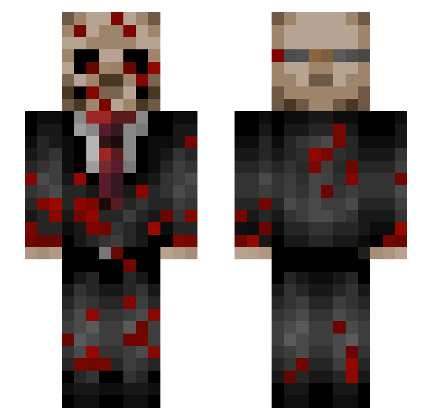 Lozenger Minecraft skin, front and back view