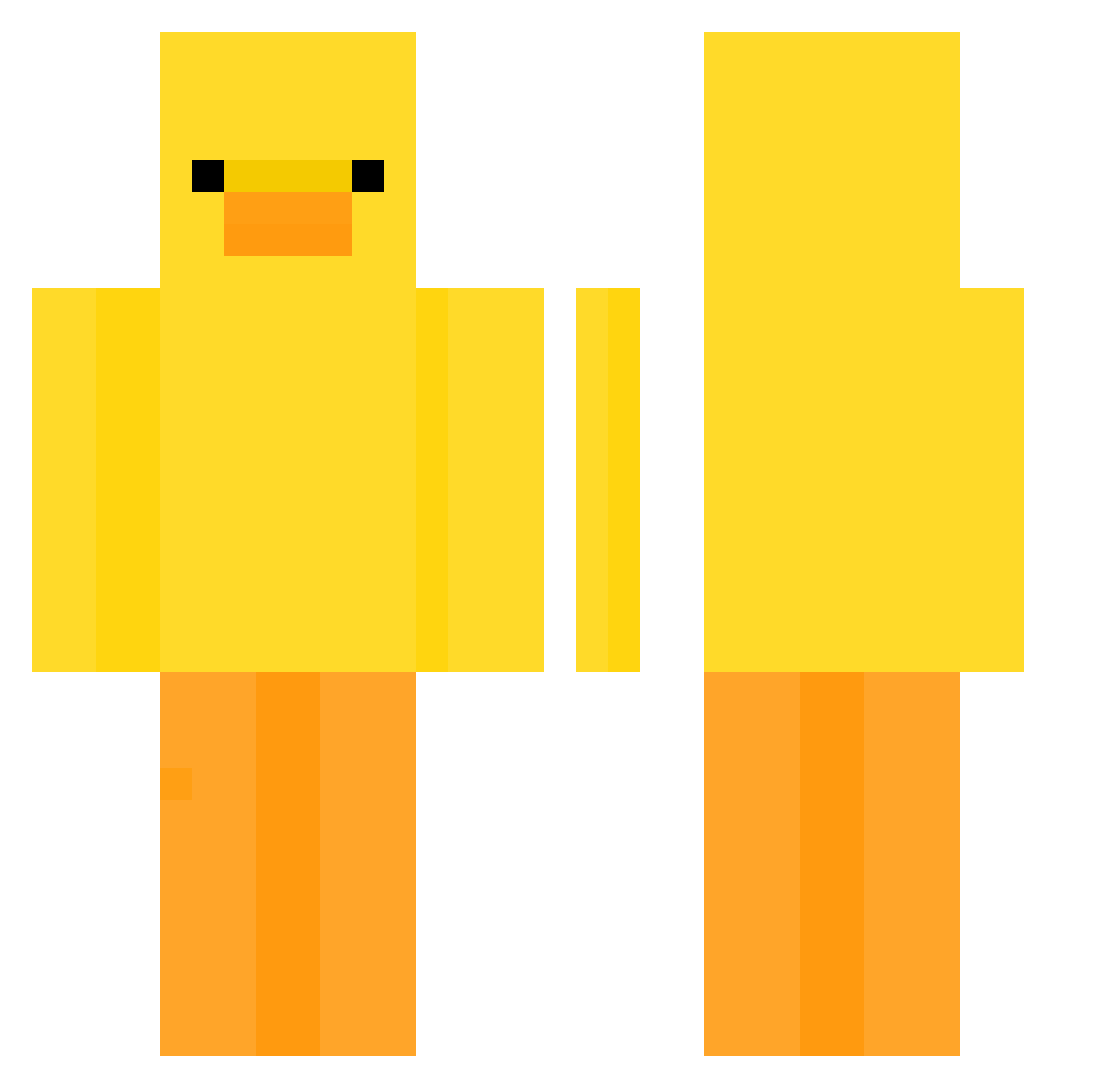 W4KY Minecraft skin, front and back view