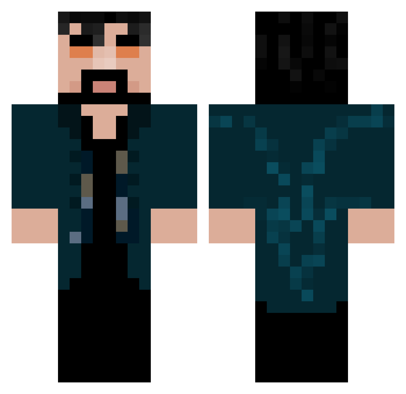 Acuul Minecraft skin, front and back view