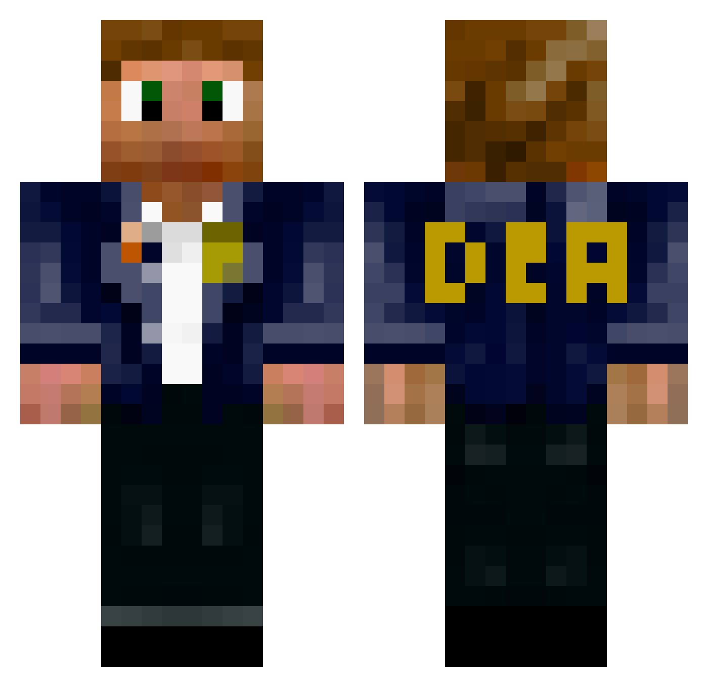 SoupierHealer70 Minecraft skin, front and back view