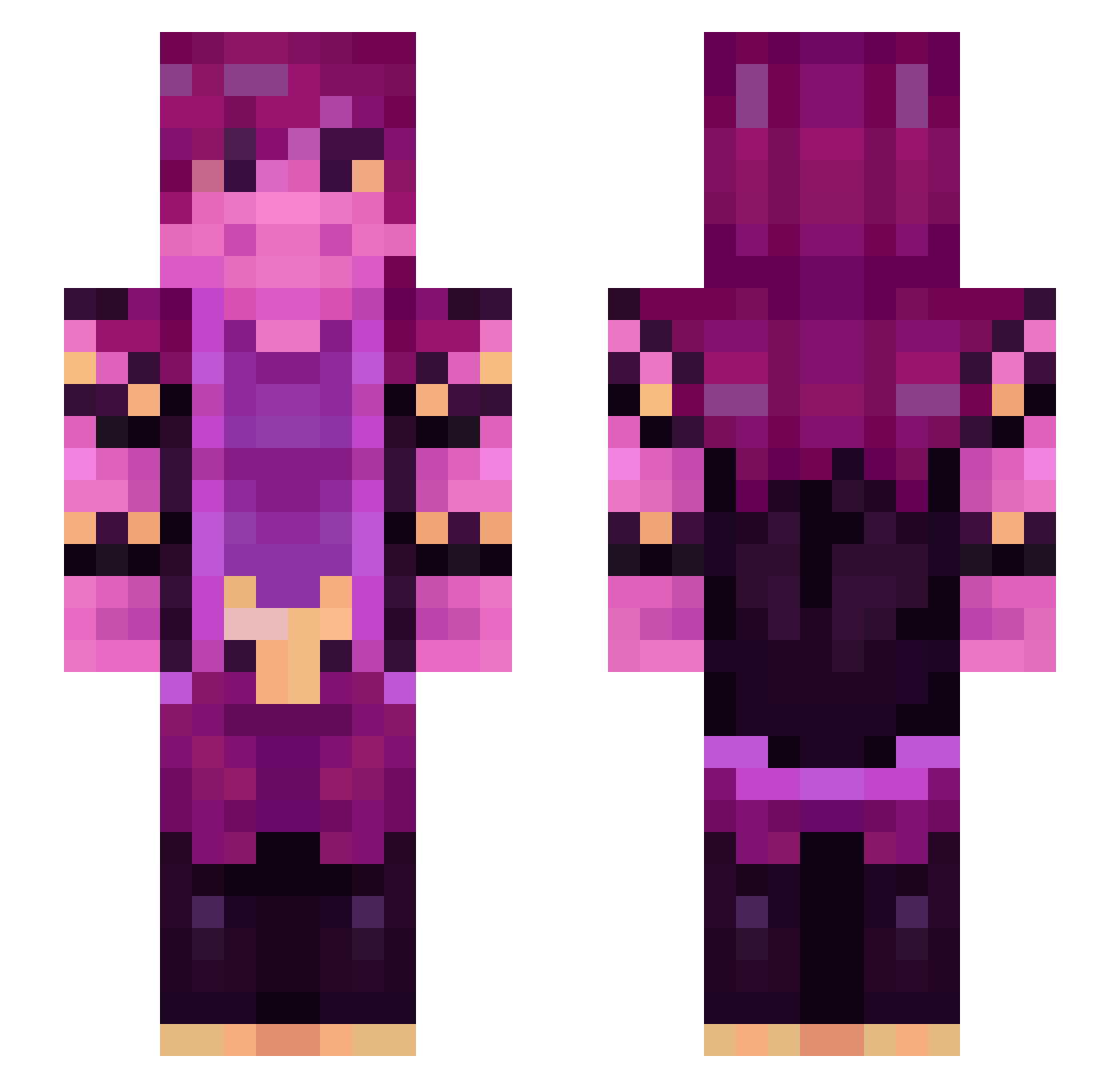 SonicHedgehogX Minecraft skin, front and back view