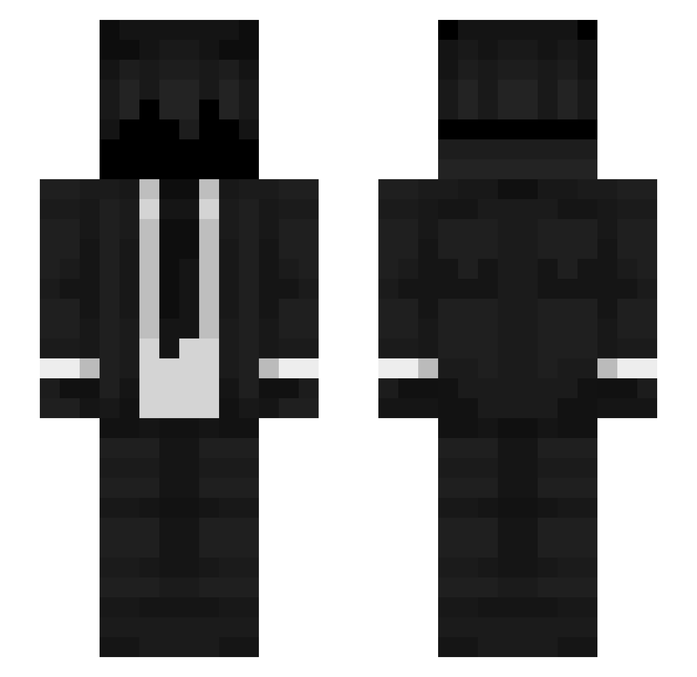 ItzMeVisual Minecraft skin, front and back view