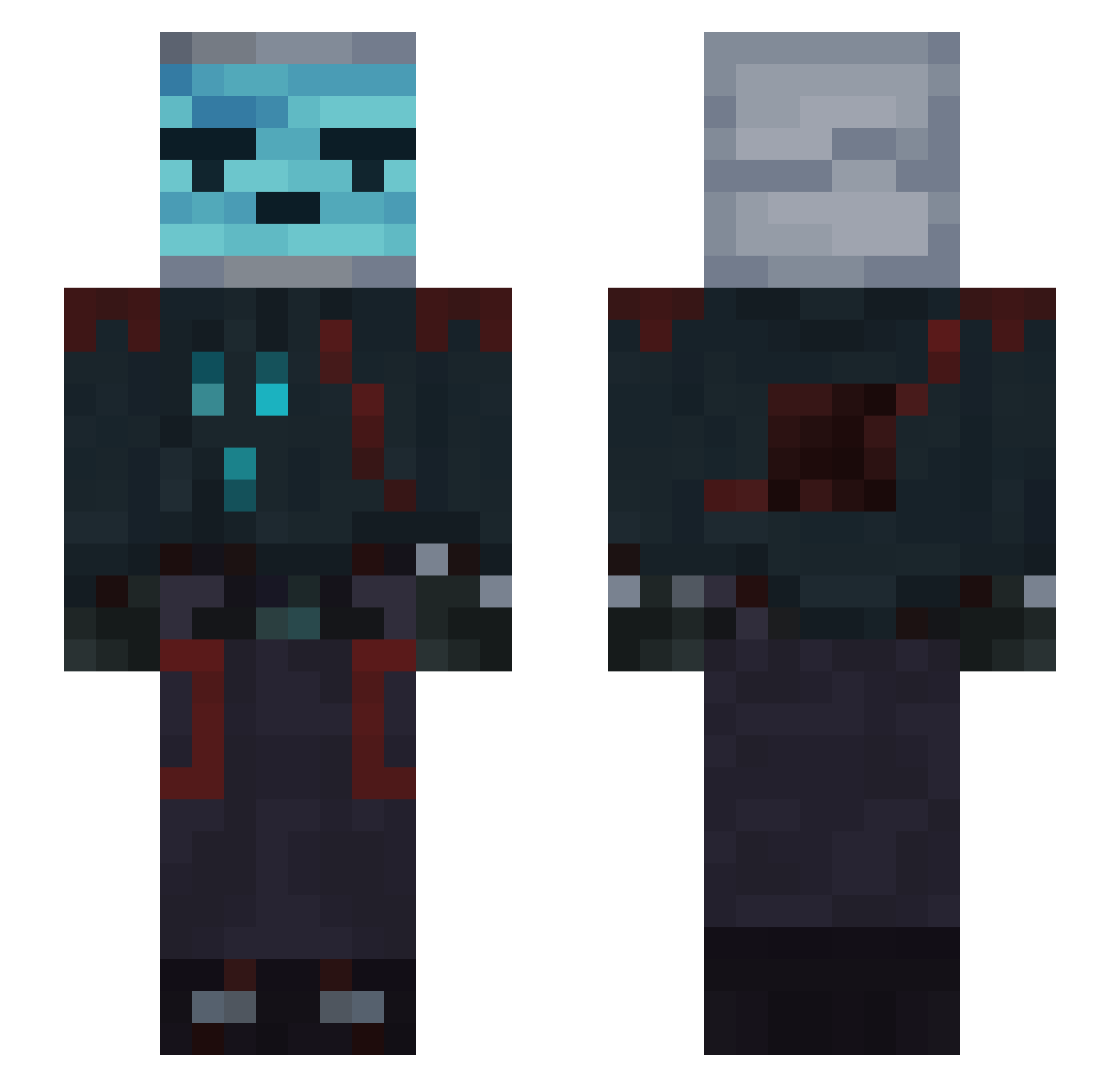 Pijamkin Minecraft skin, front and back view