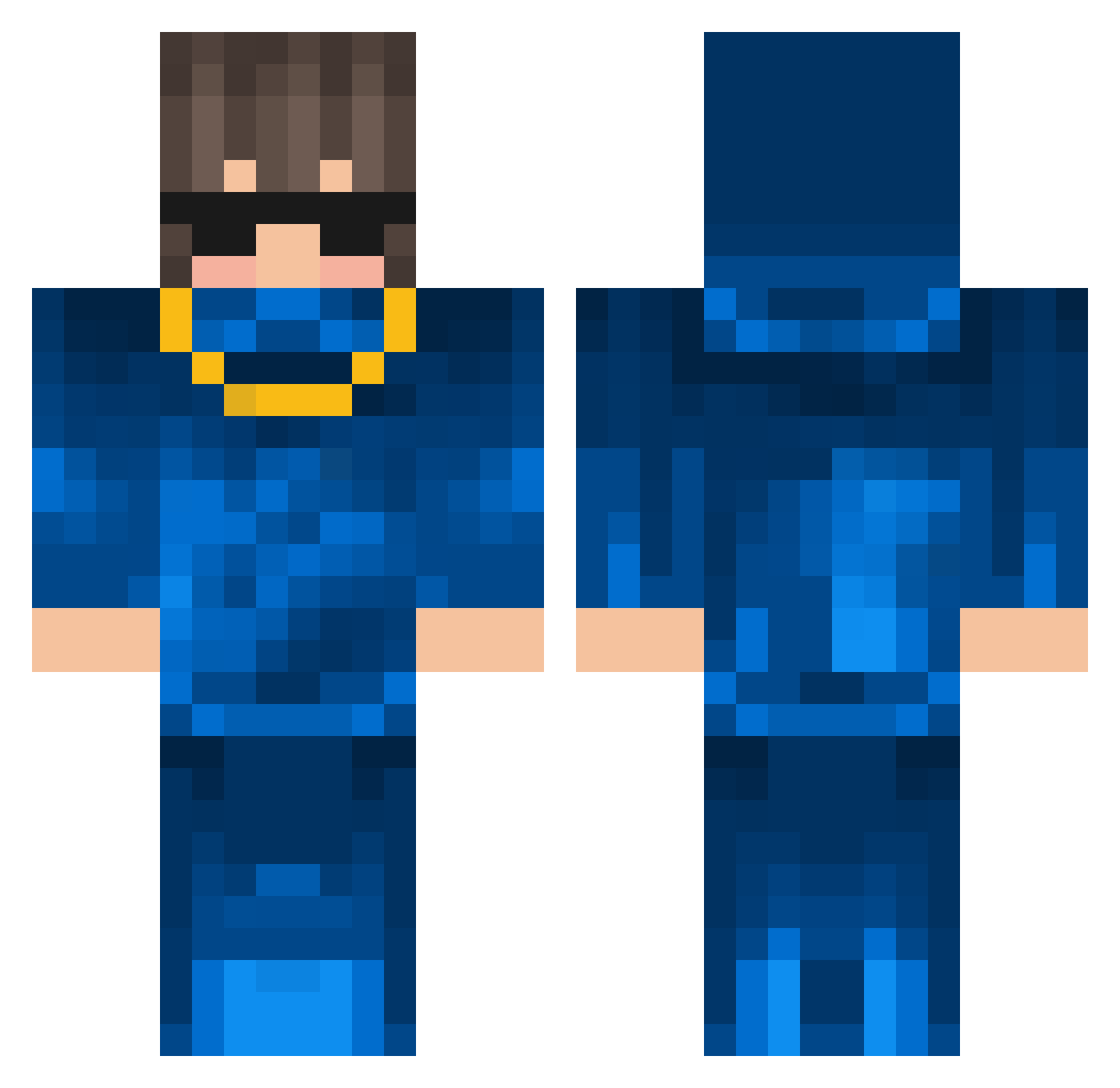 Swagers Minecraft skin, front and back view