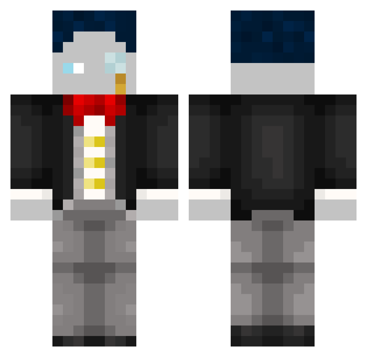 Hyper7GHG Minecraft skin, front and back view