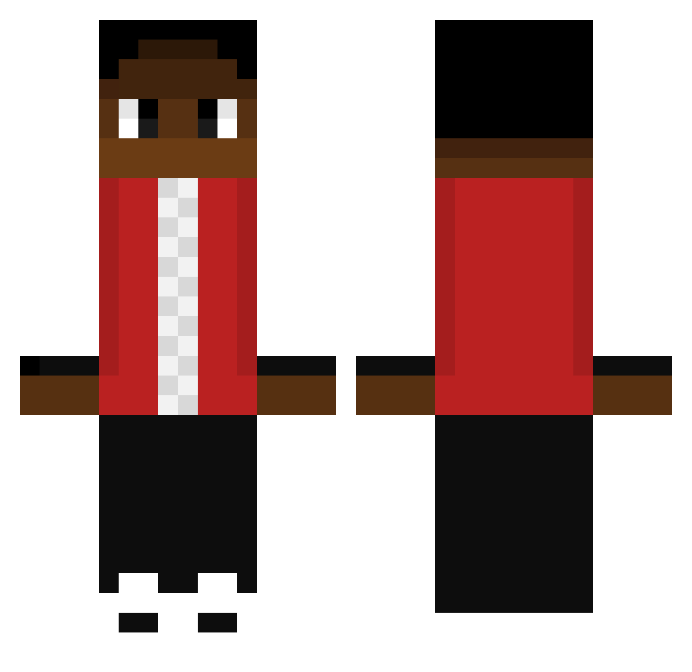 Mechanov Minecraft skin, front and back view
