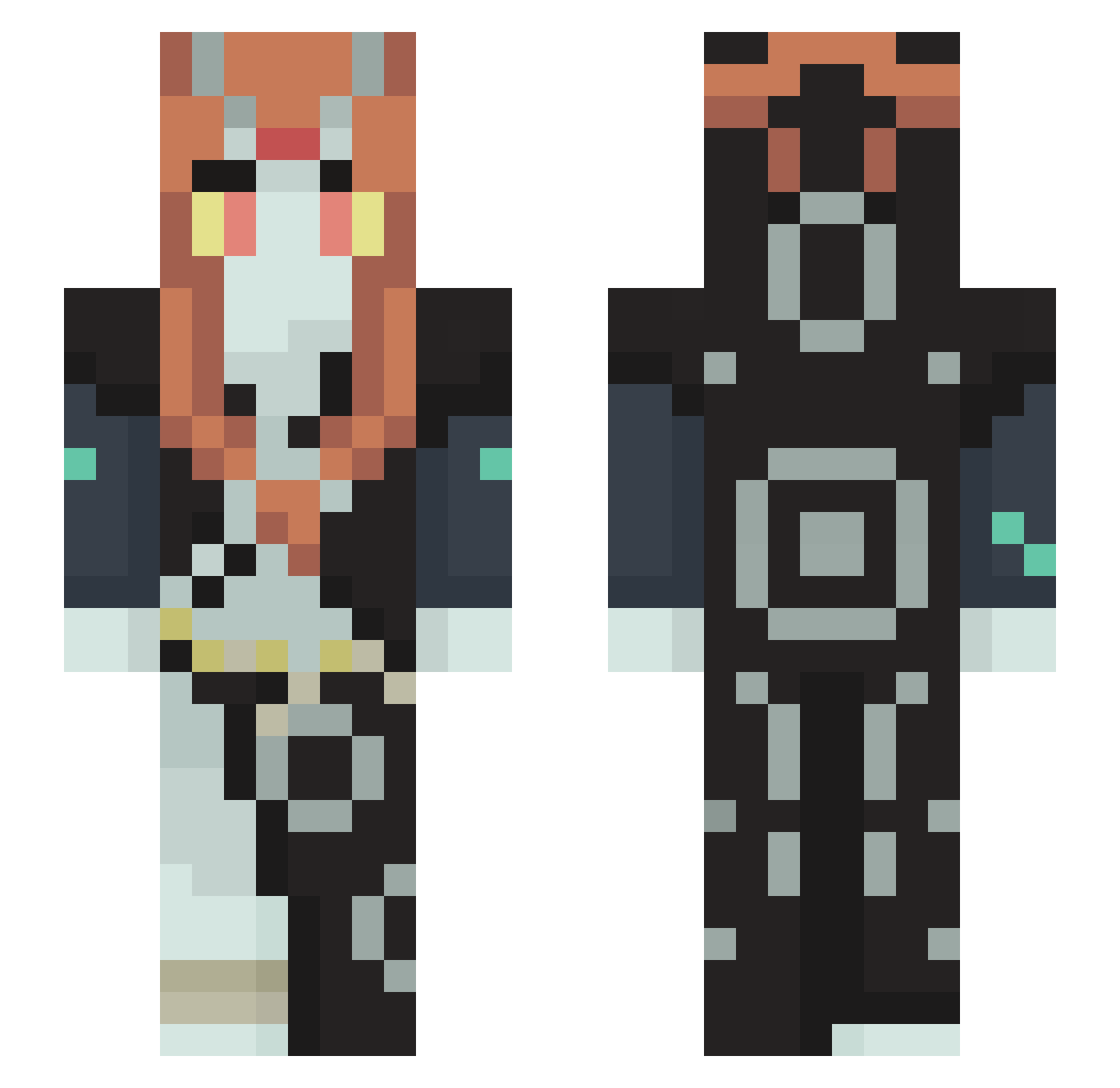Cem3tery Minecraft skin, front and back view