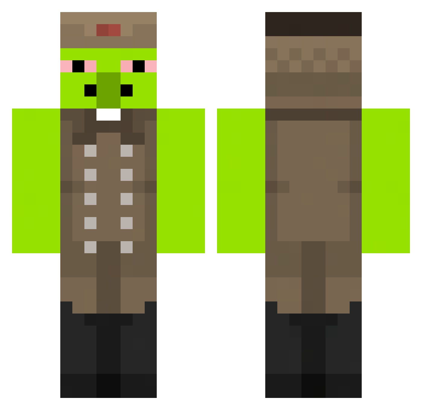 stormclowd Minecraft skin, front and back view