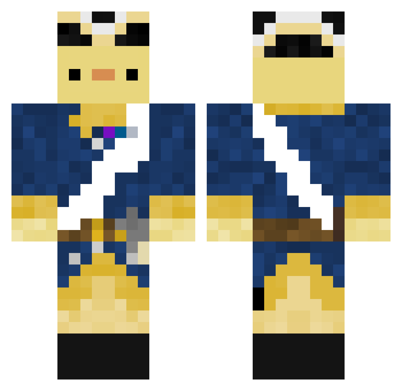 Karma_Chenille Minecraft skin, front and back view