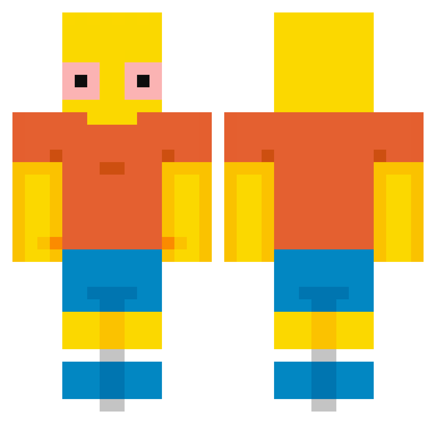 Haitham Minecraft skin, front and back view