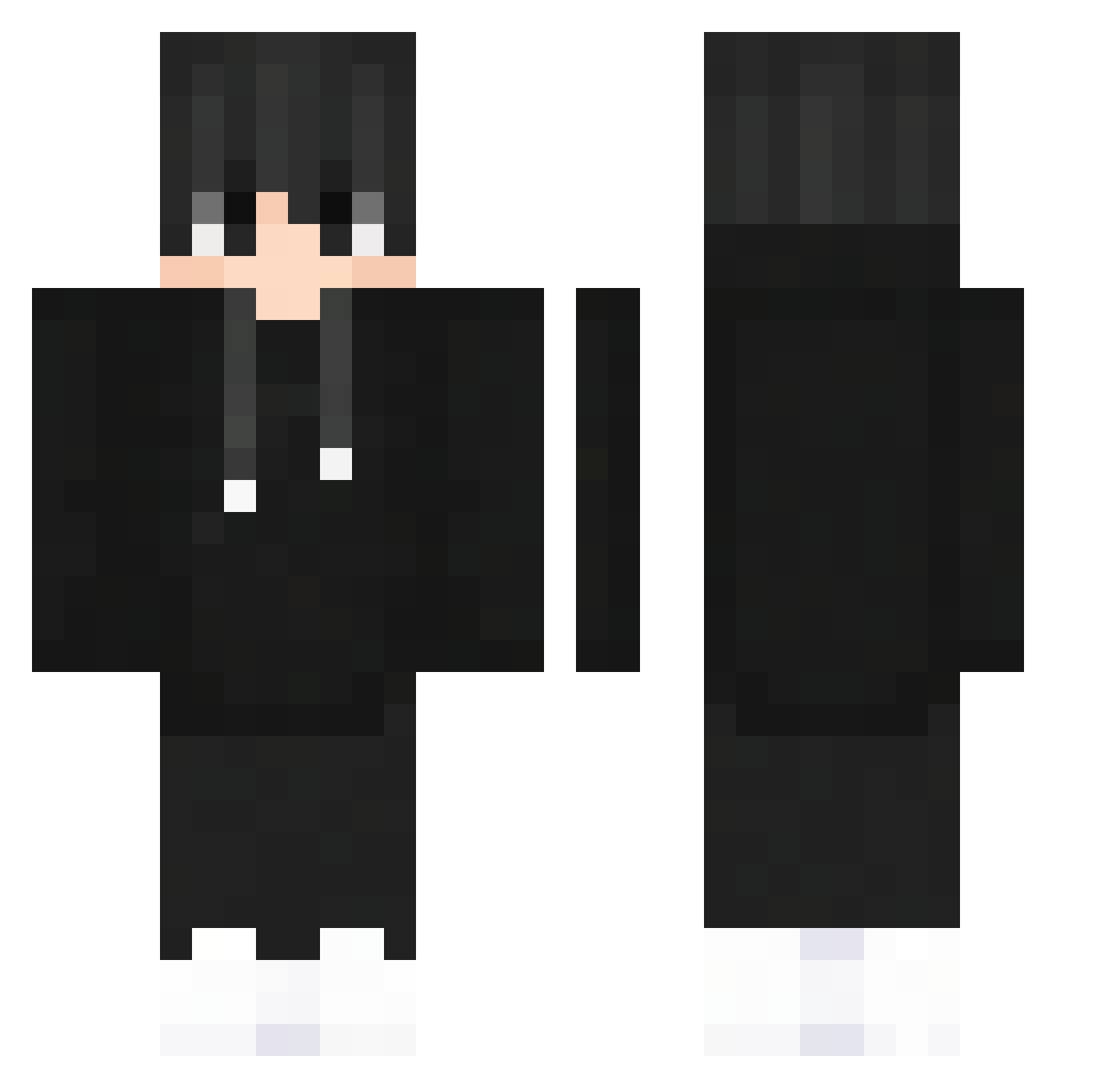 voxerismNZluG Minecraft skin, front and back view