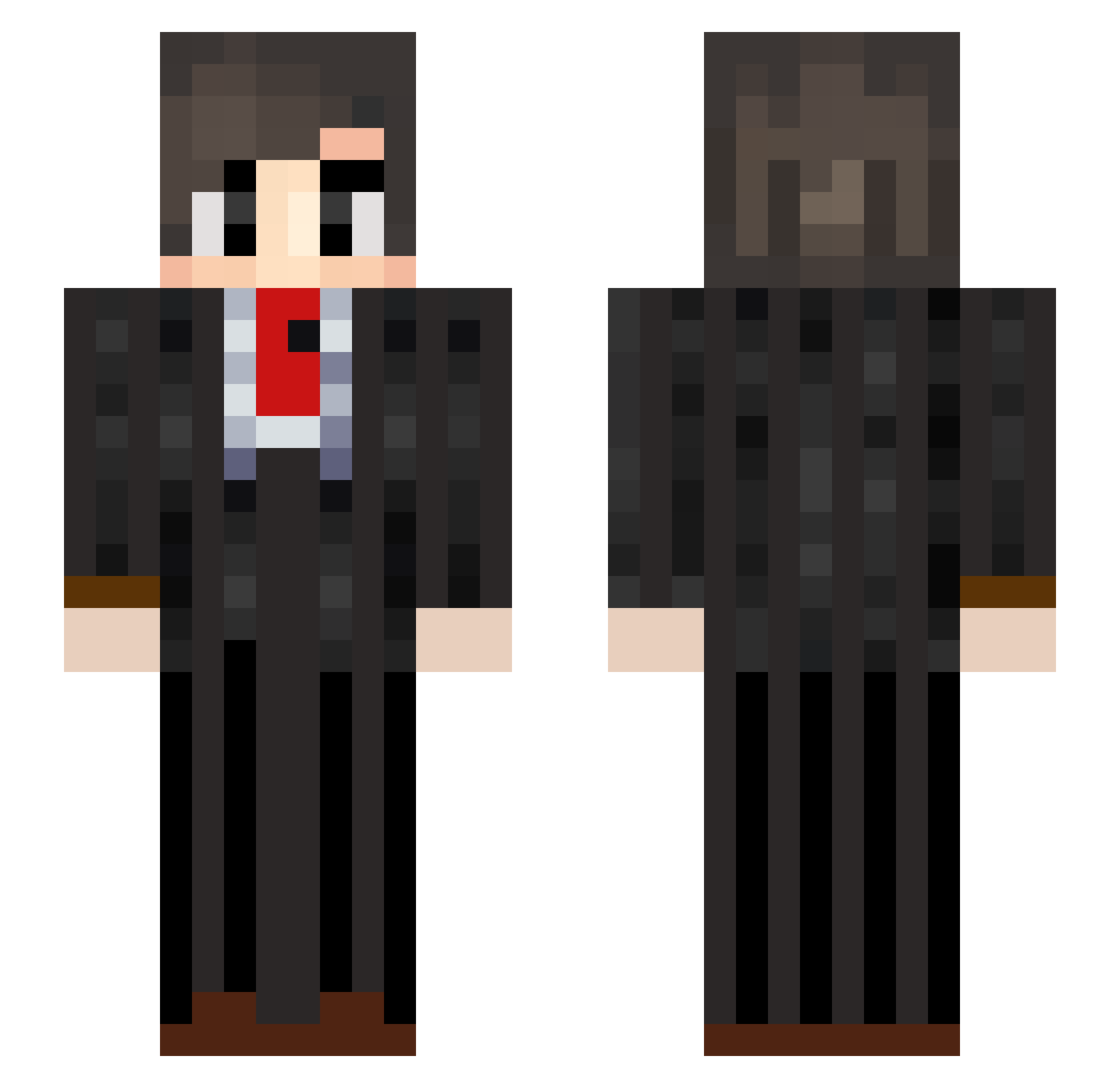 WiseTheLeo Minecraft skin, front and back view