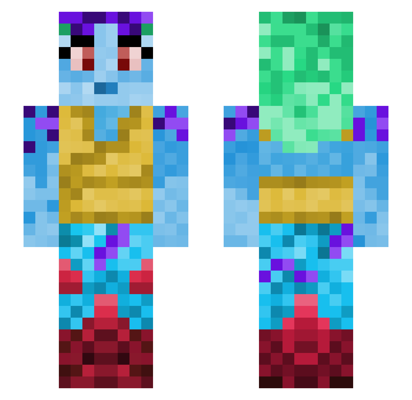 Ryoko_Akari Minecraft skin, front and back view