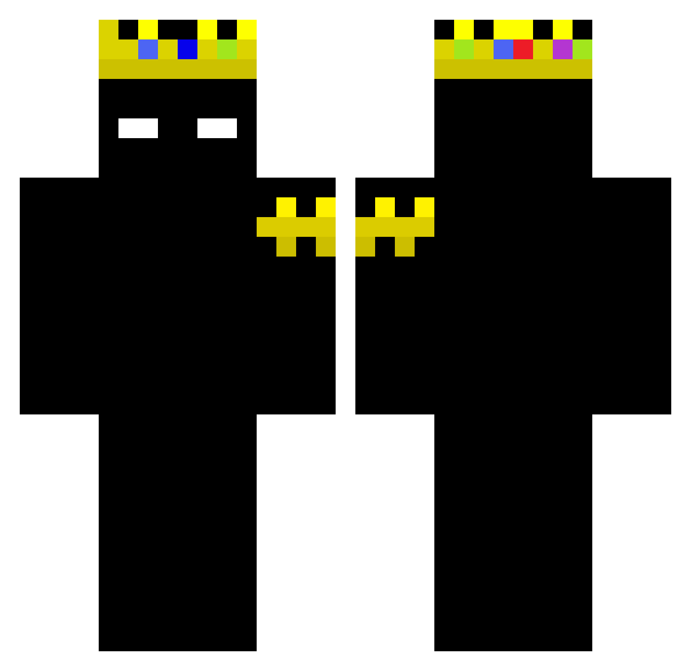 zMqrt Minecraft skin, front and back view