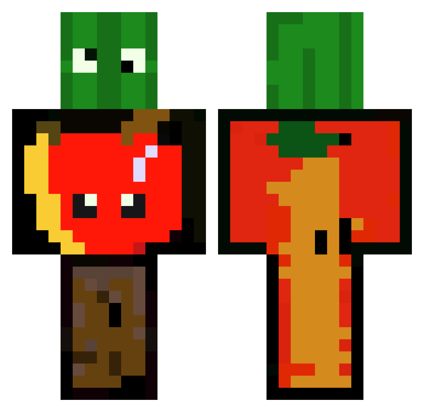 BluIron Minecraft skin, front and back view