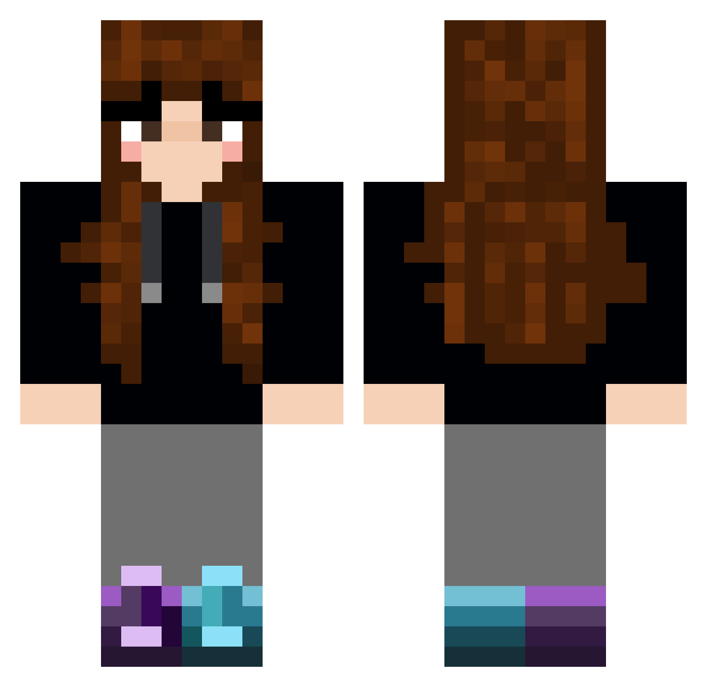 xoxo_jana Minecraft skin, front and back view