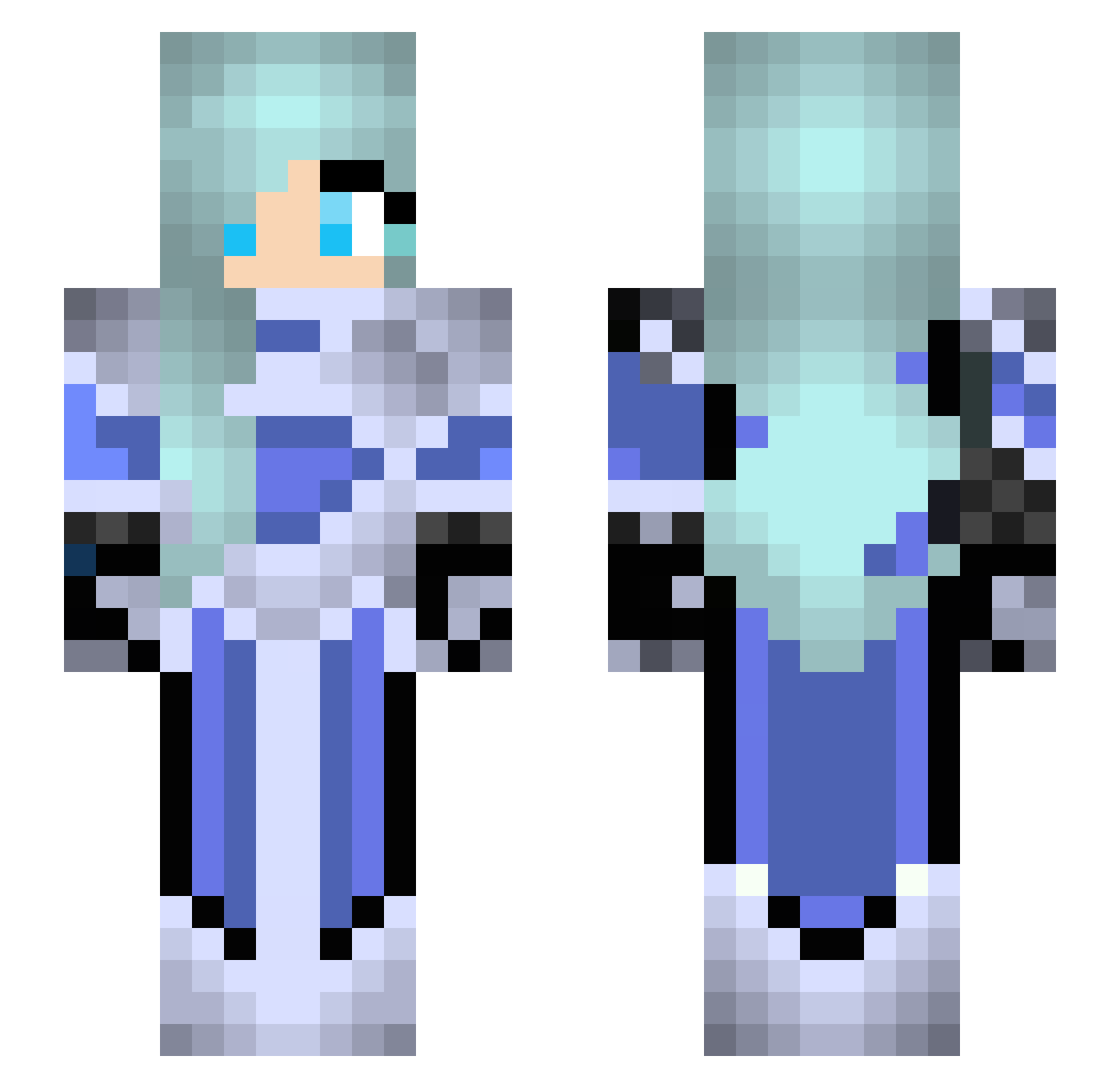 SalahNose Minecraft skin, front and back view