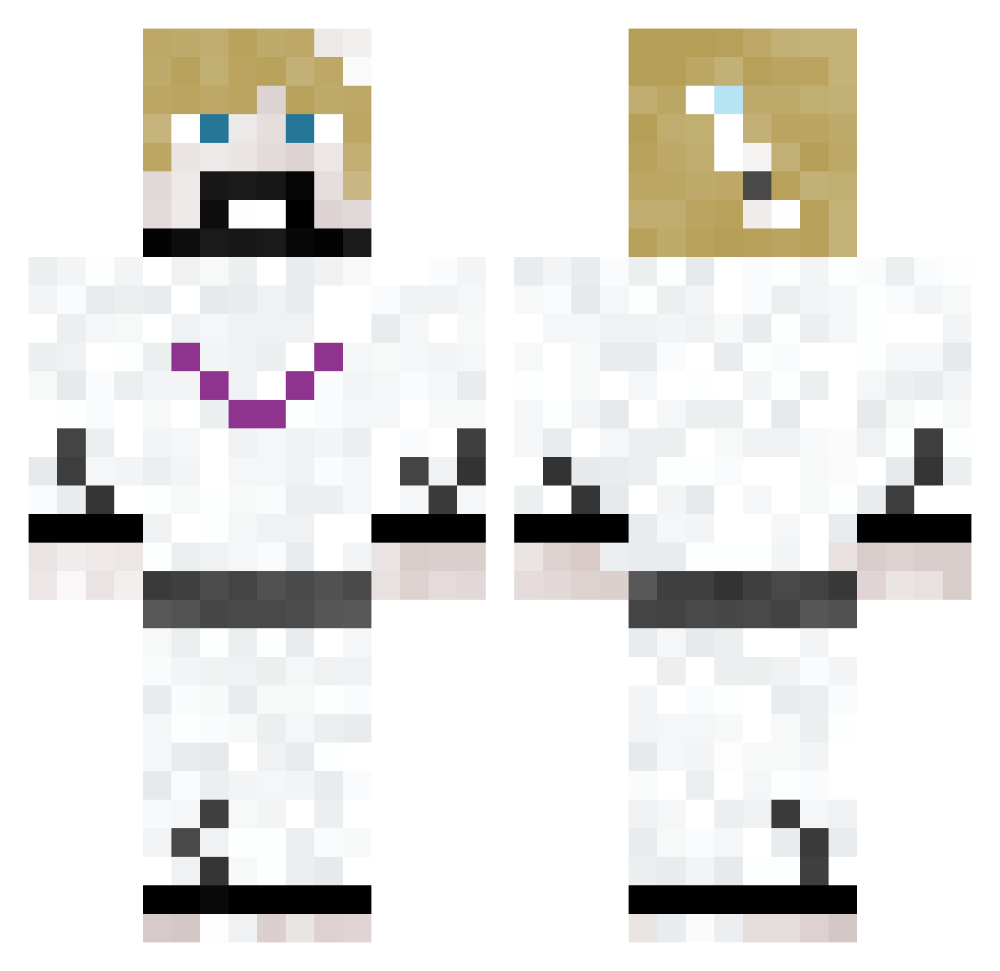 Sashex Minecraft skin, front and back view