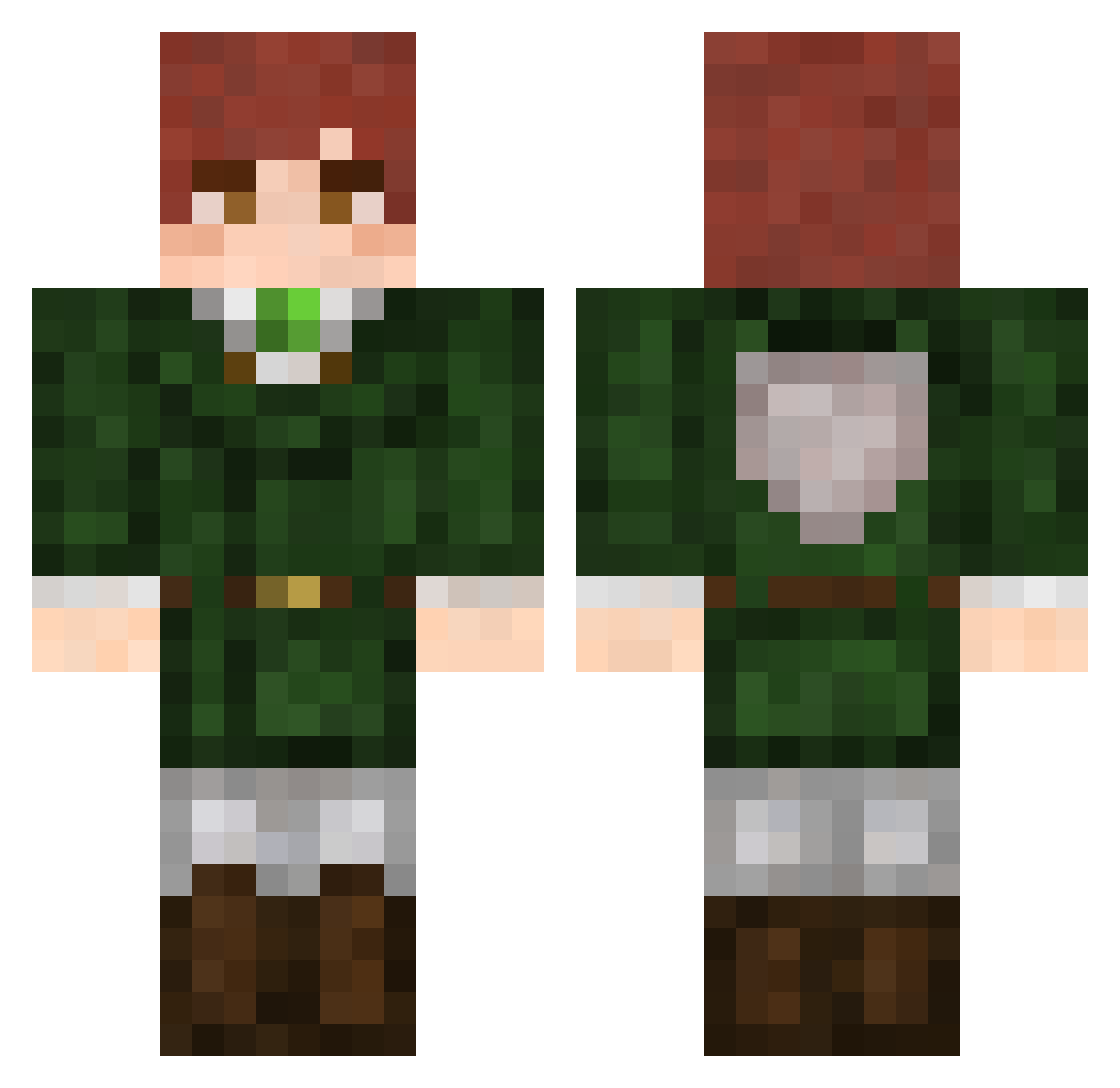 UnstoppableAlik Minecraft skin, front and back view