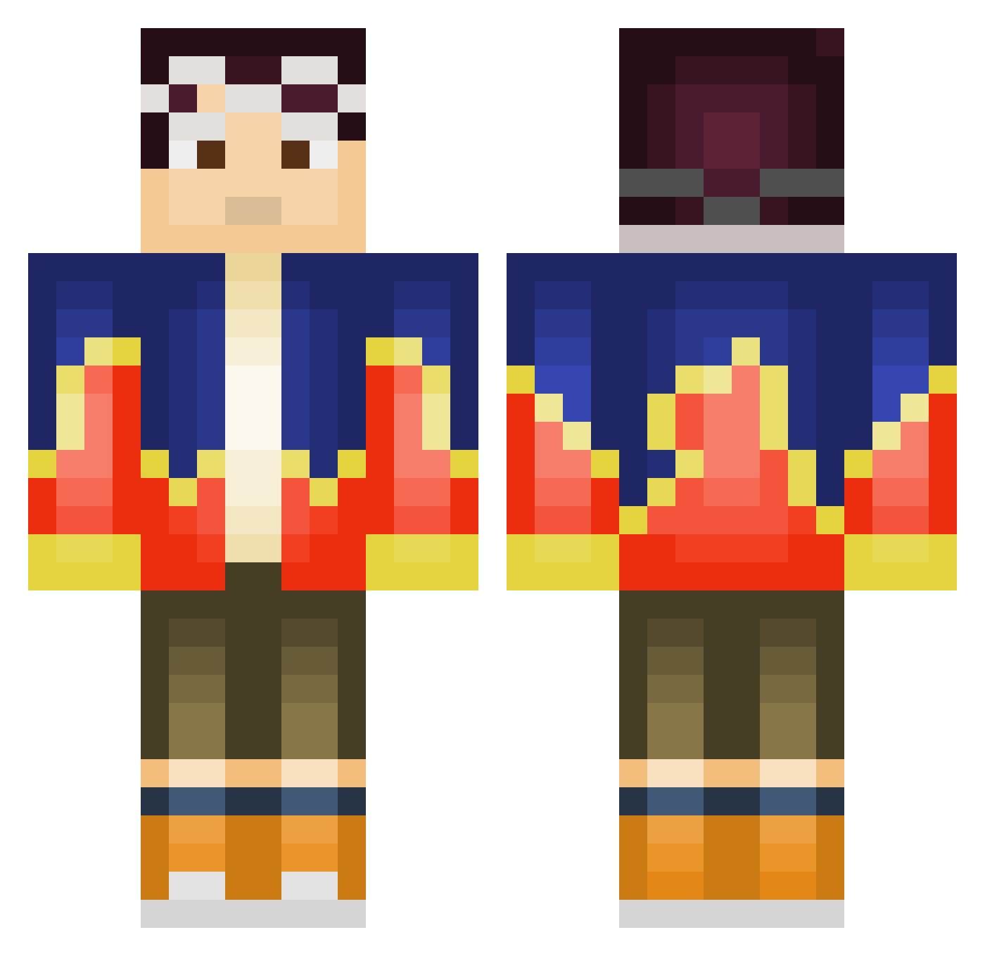 TheDaisukeLP Minecraft skin, front and back view