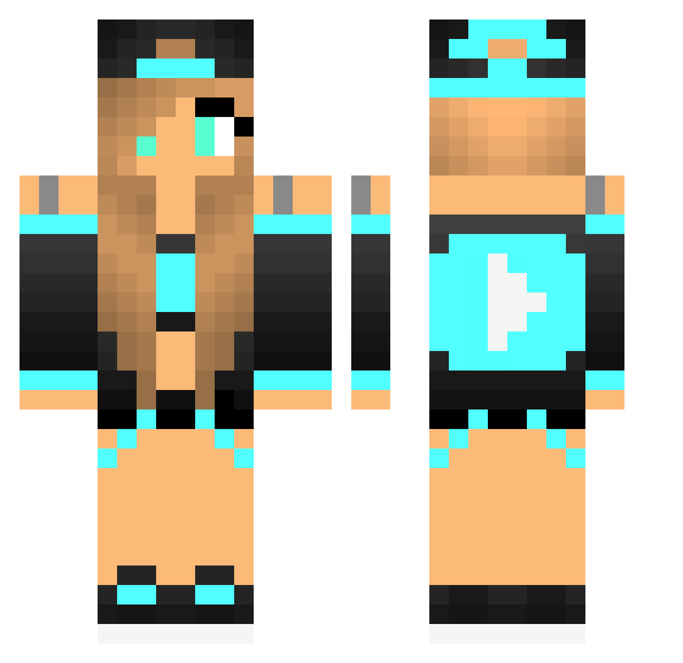 flameCantDance Minecraft skin, front and back view