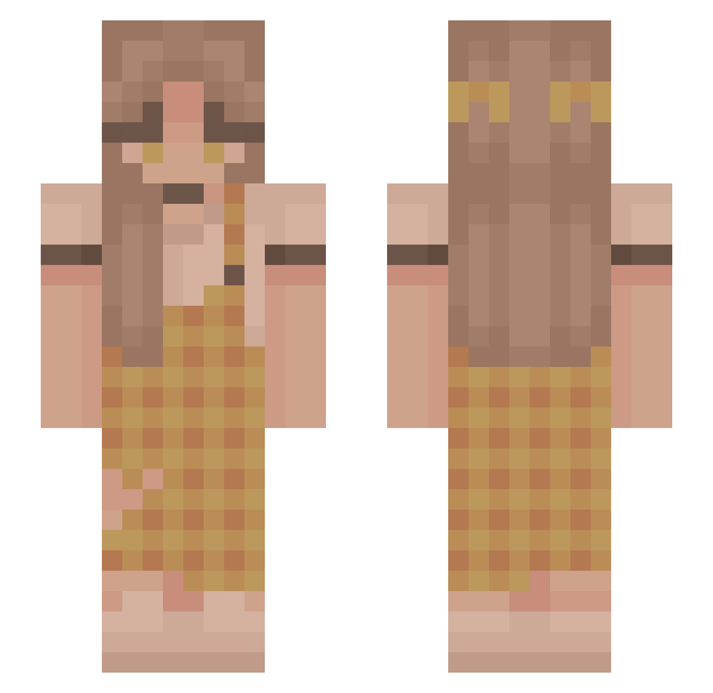 zyqxr Minecraft skin, front and back view