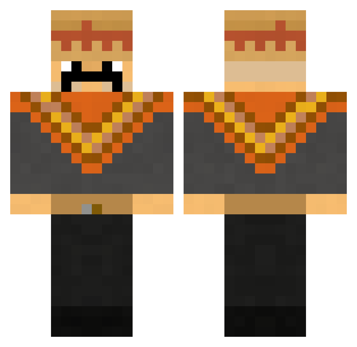 Santiago Minecraft skin, front and back view
