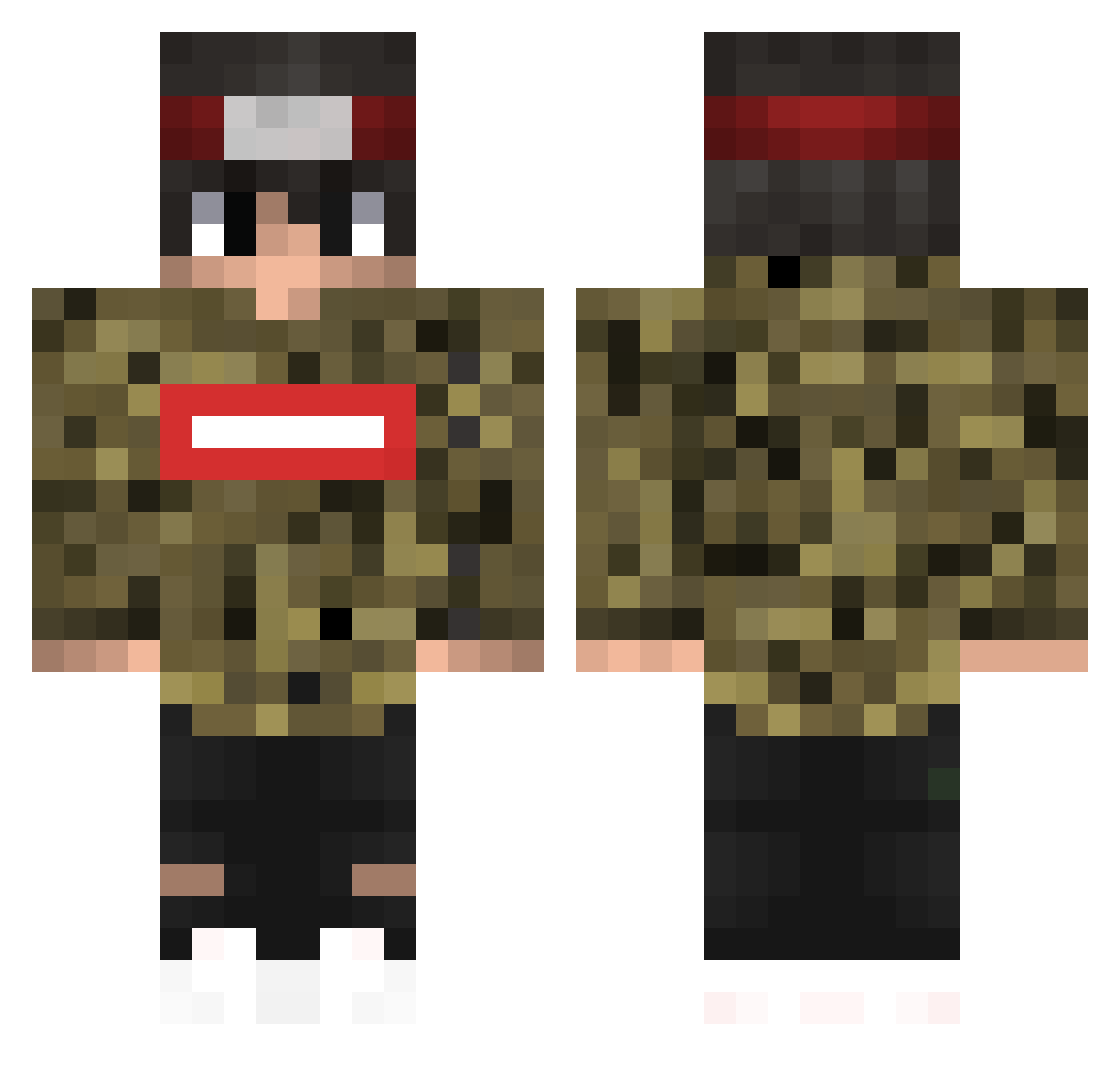 RaiiinOG Minecraft skin, front and back view