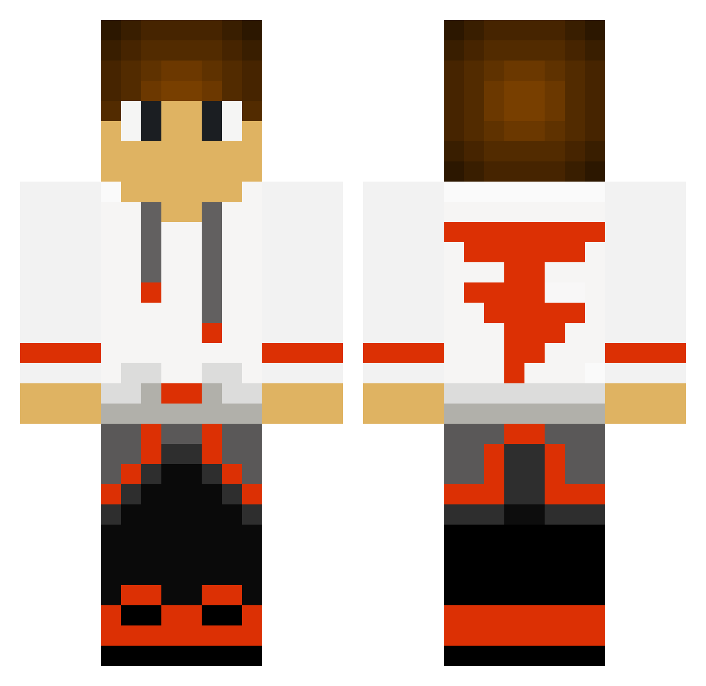 Microbe Minecraft skin, front and back view