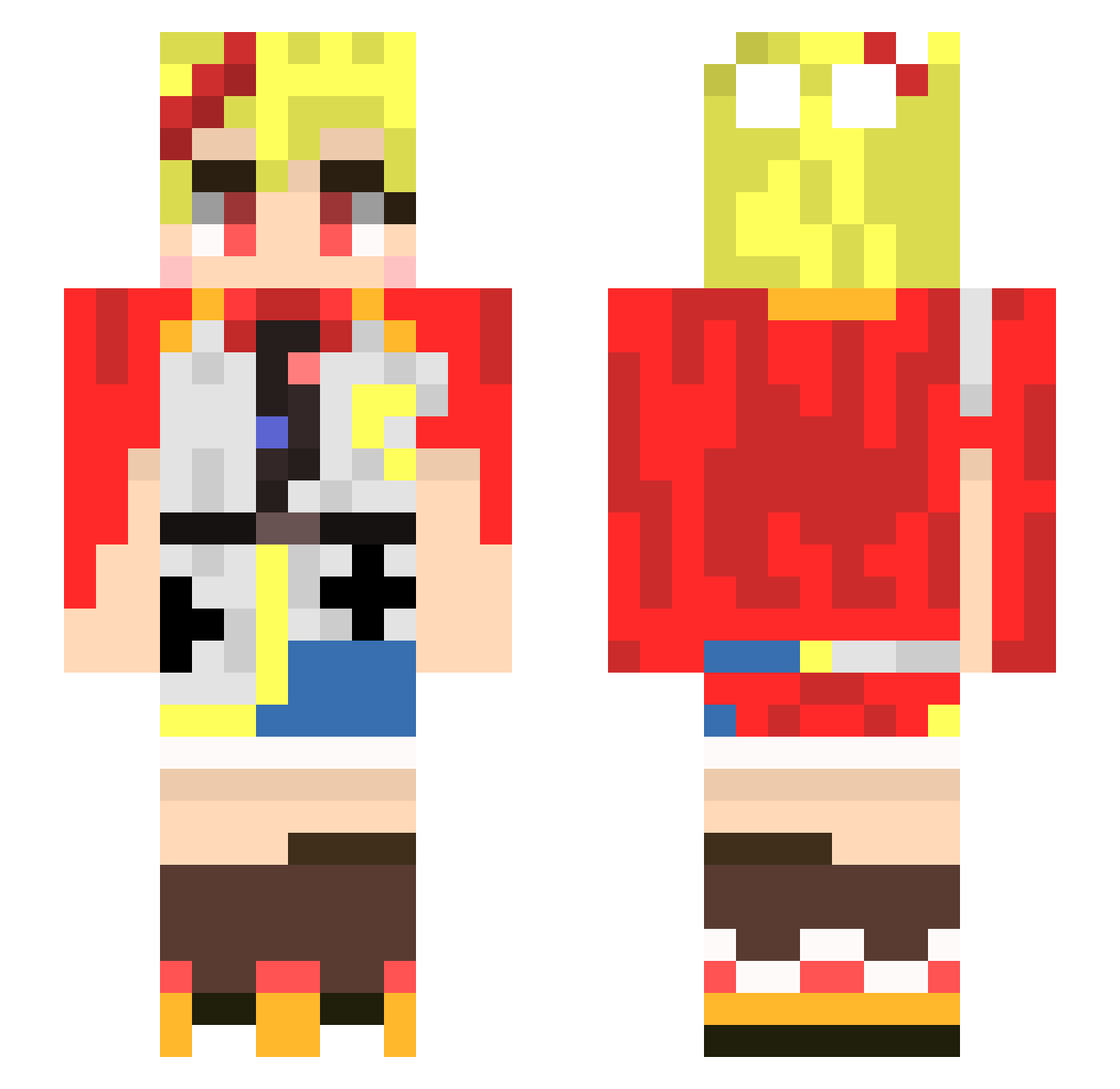 TsukiYoro Minecraft skin, front and back view