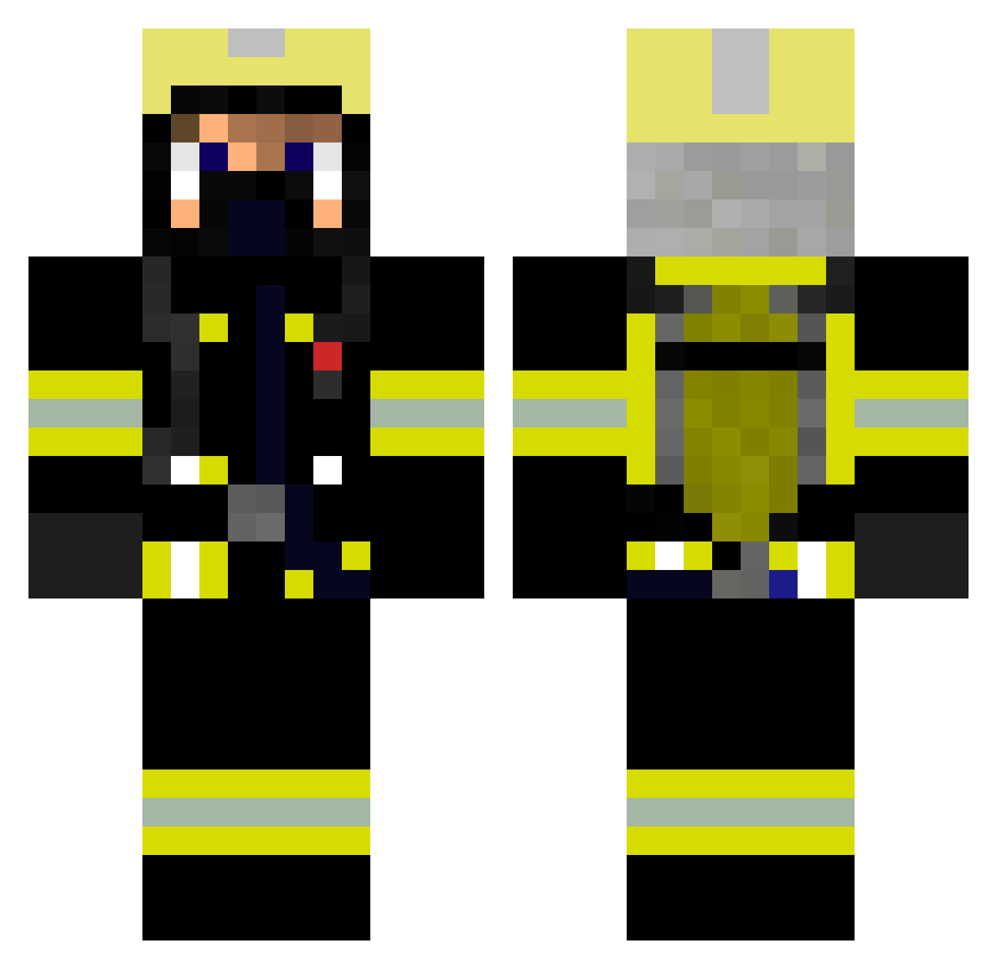 The_Egginator Minecraft skin, front and back view