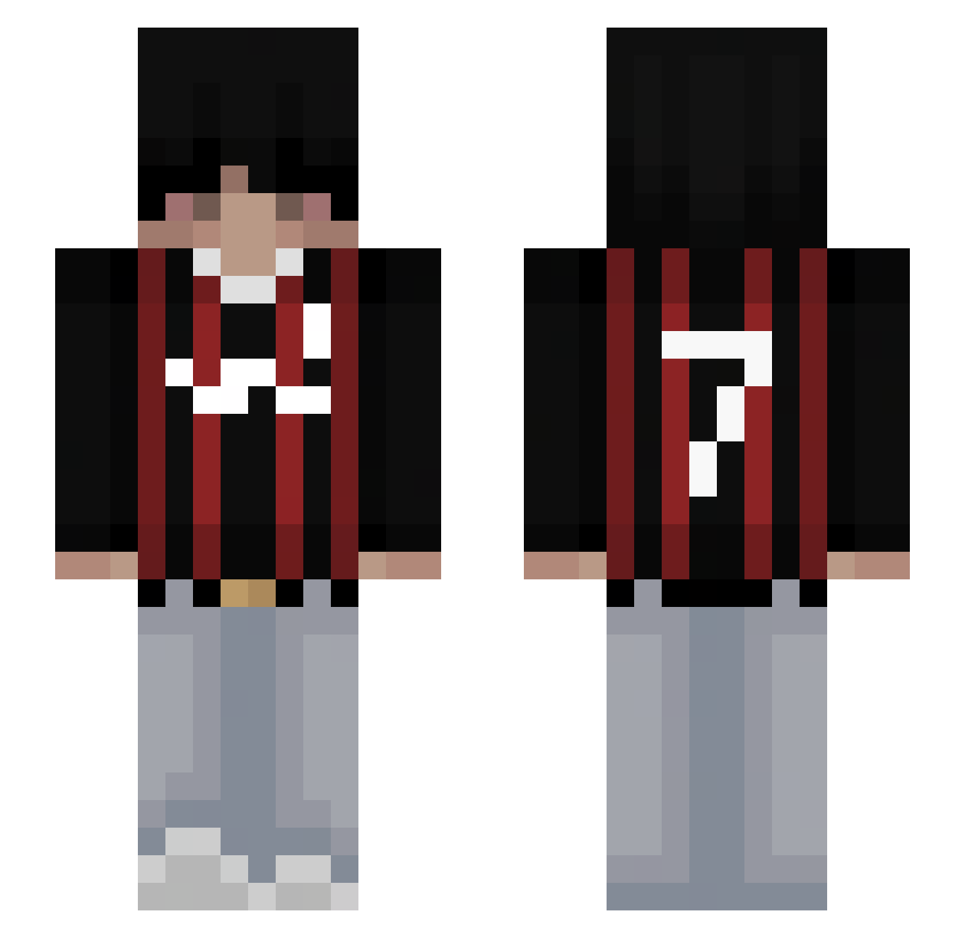 Covent Minecraft skin, front and back view
