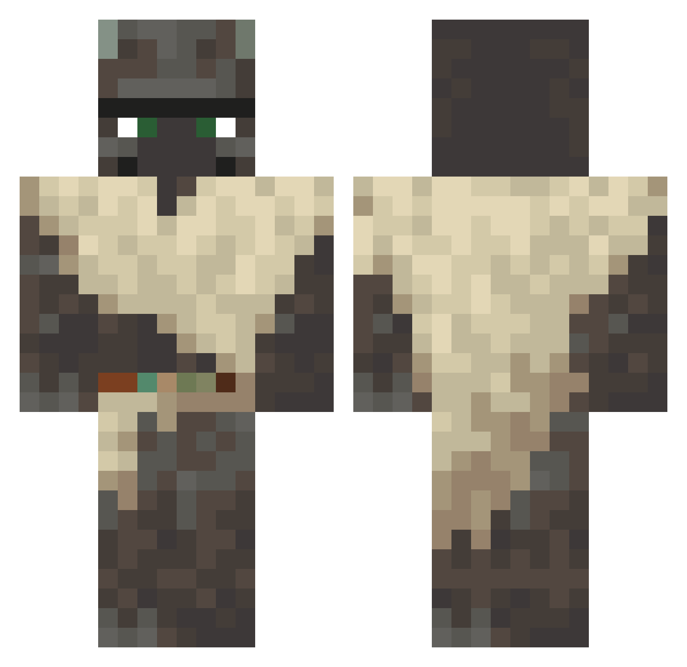 Mongel Minecraft skin, front and back view