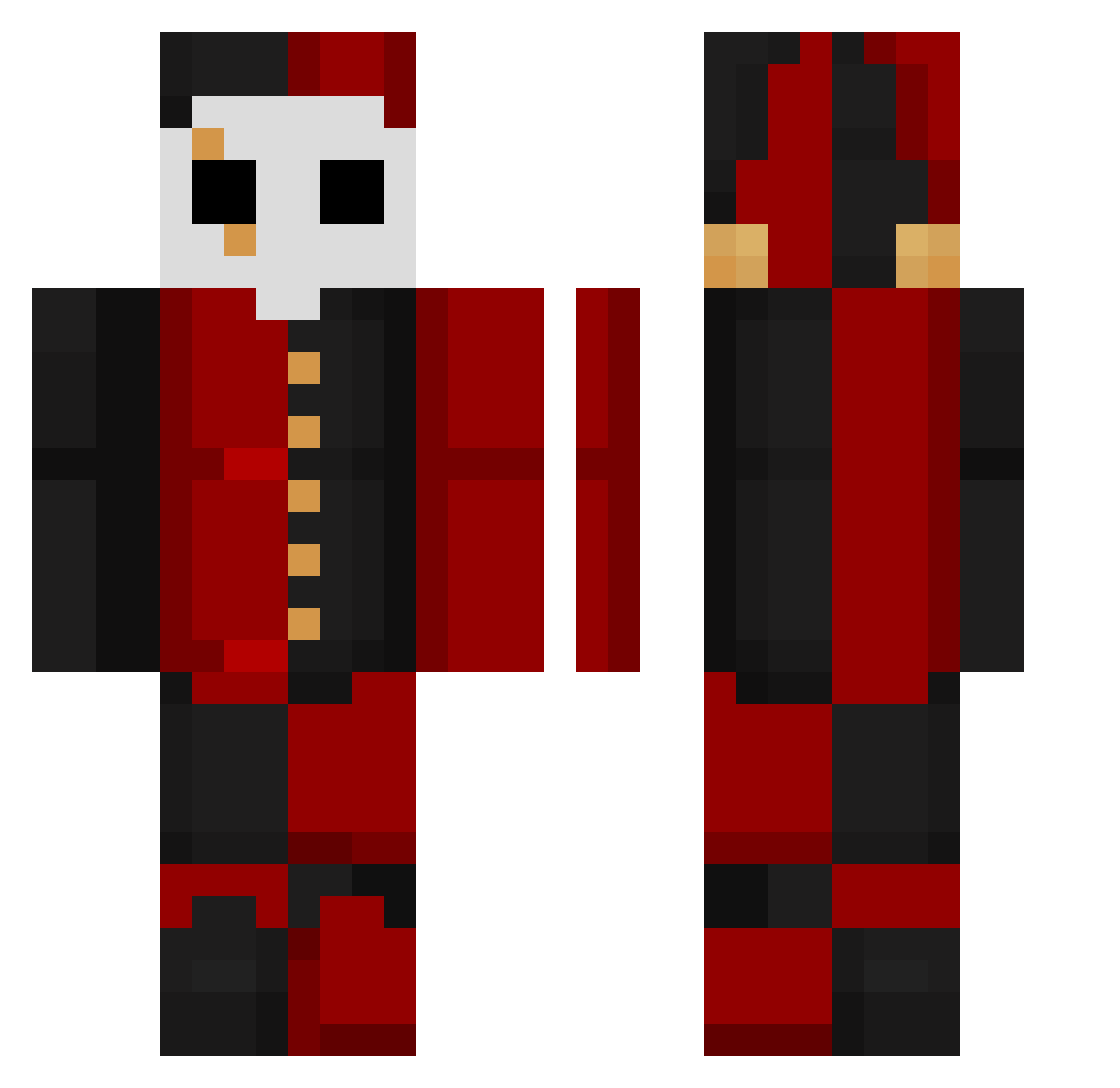 claaoq Minecraft skin, front and back view