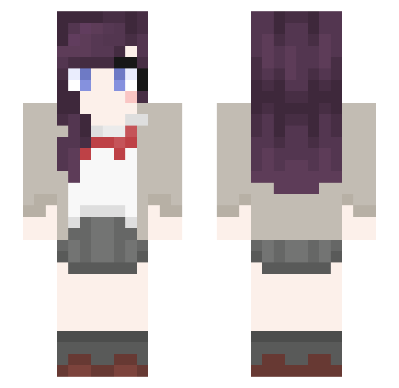 Moyashi45 Minecraft skin, front and back view