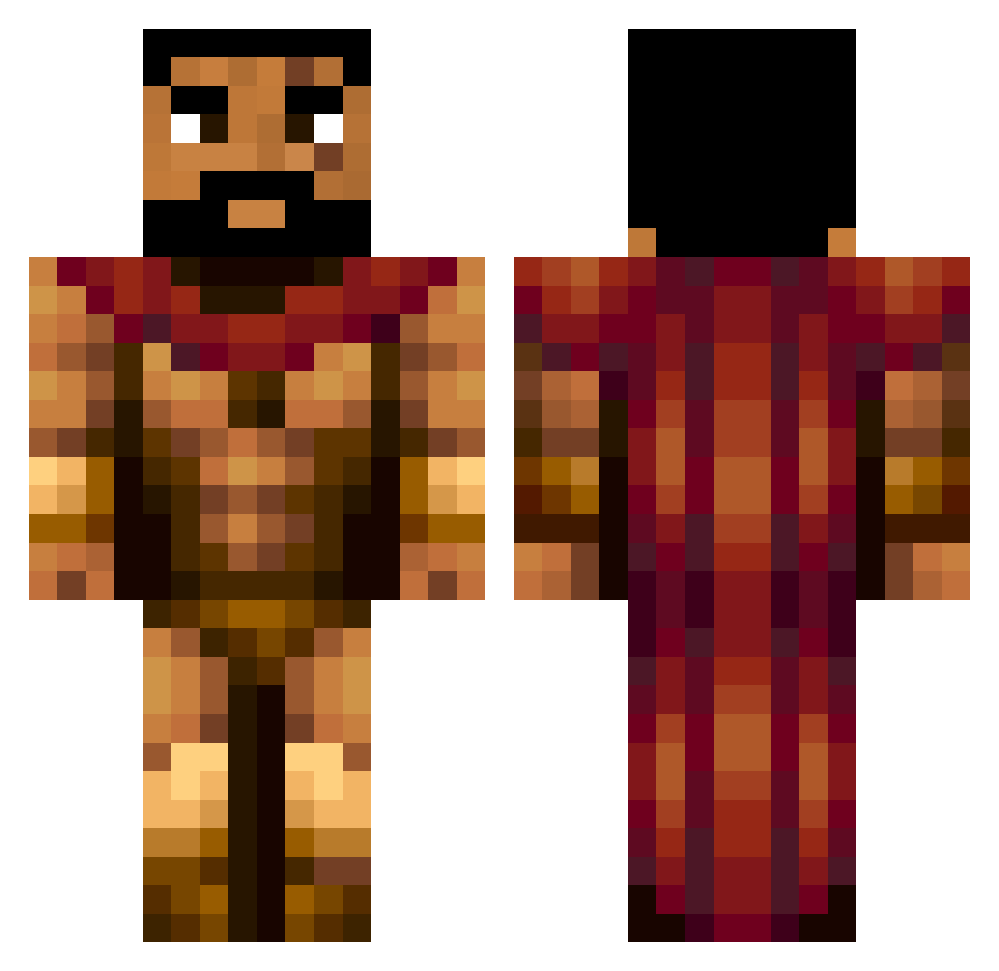 RainbowKnight02 Minecraft skin, front and back view