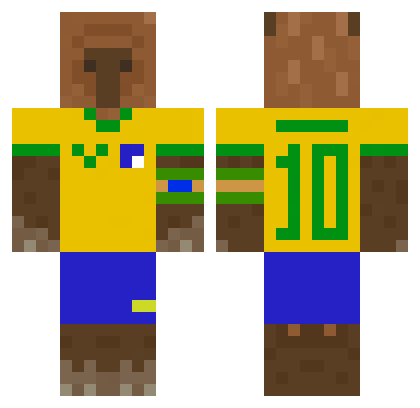 NOBAC123 Minecraft skin, front and back view