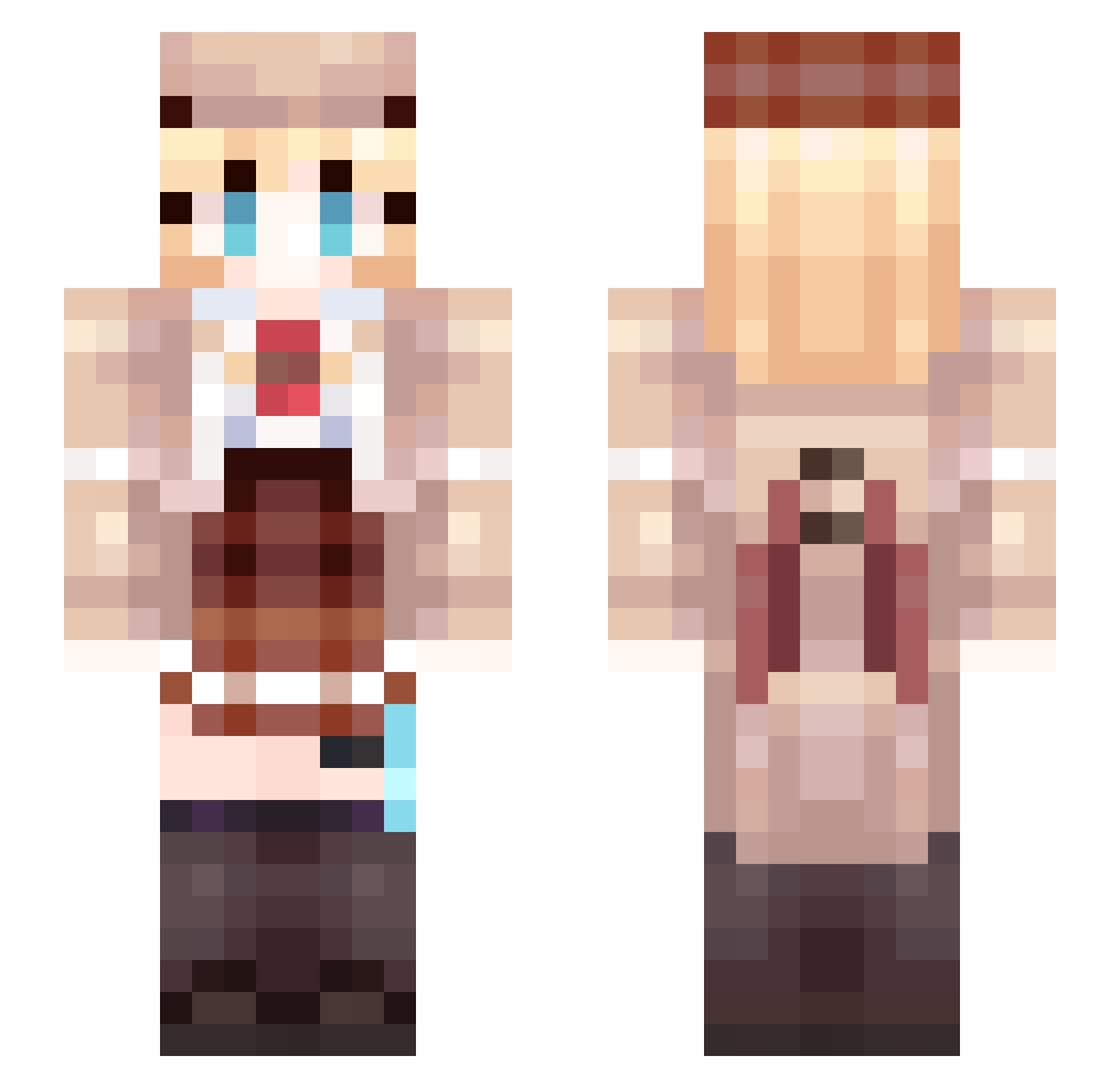 nuupo Minecraft skin, front and back view
