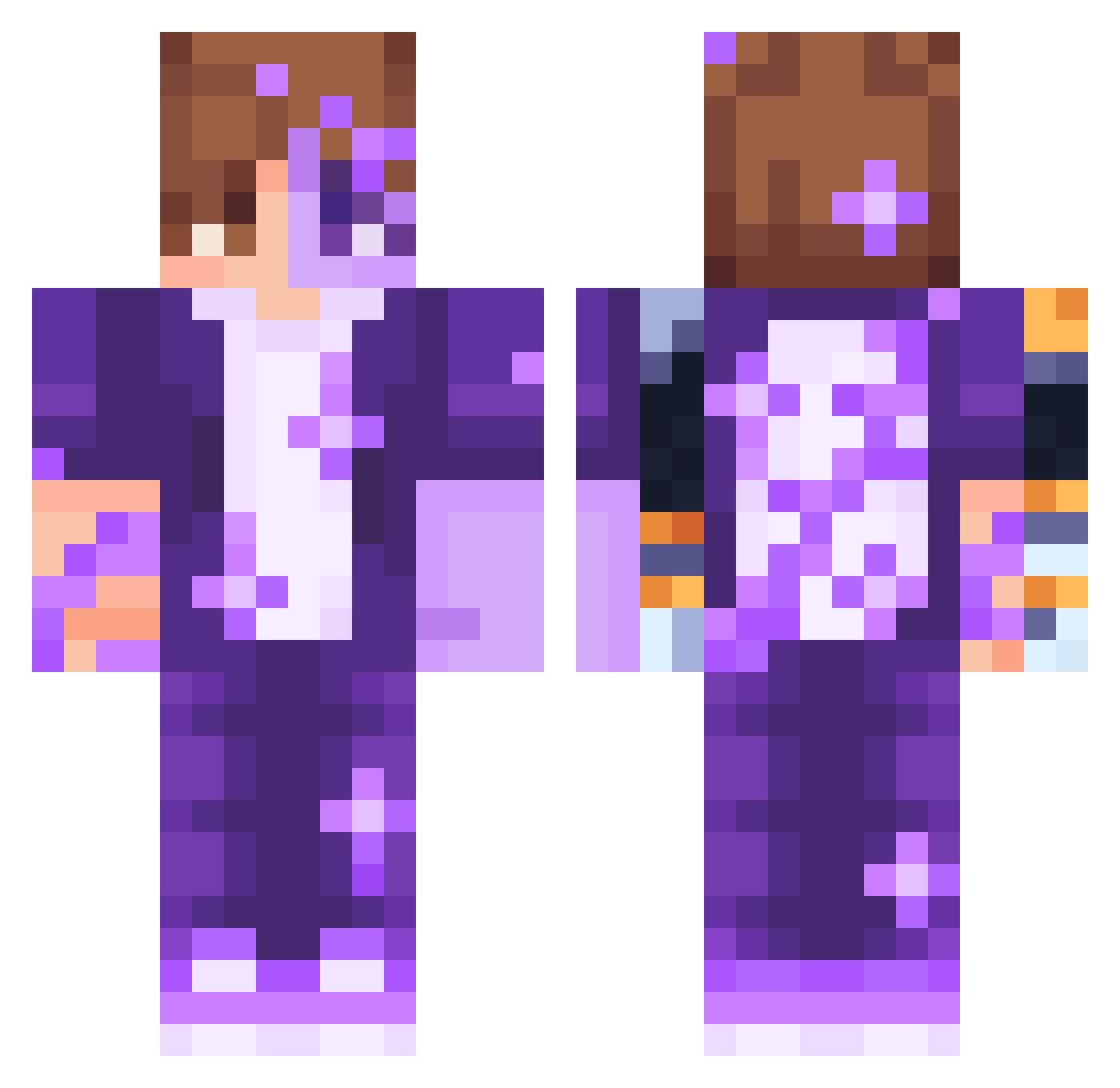 Sigma_Norweg Minecraft skin, front and back view