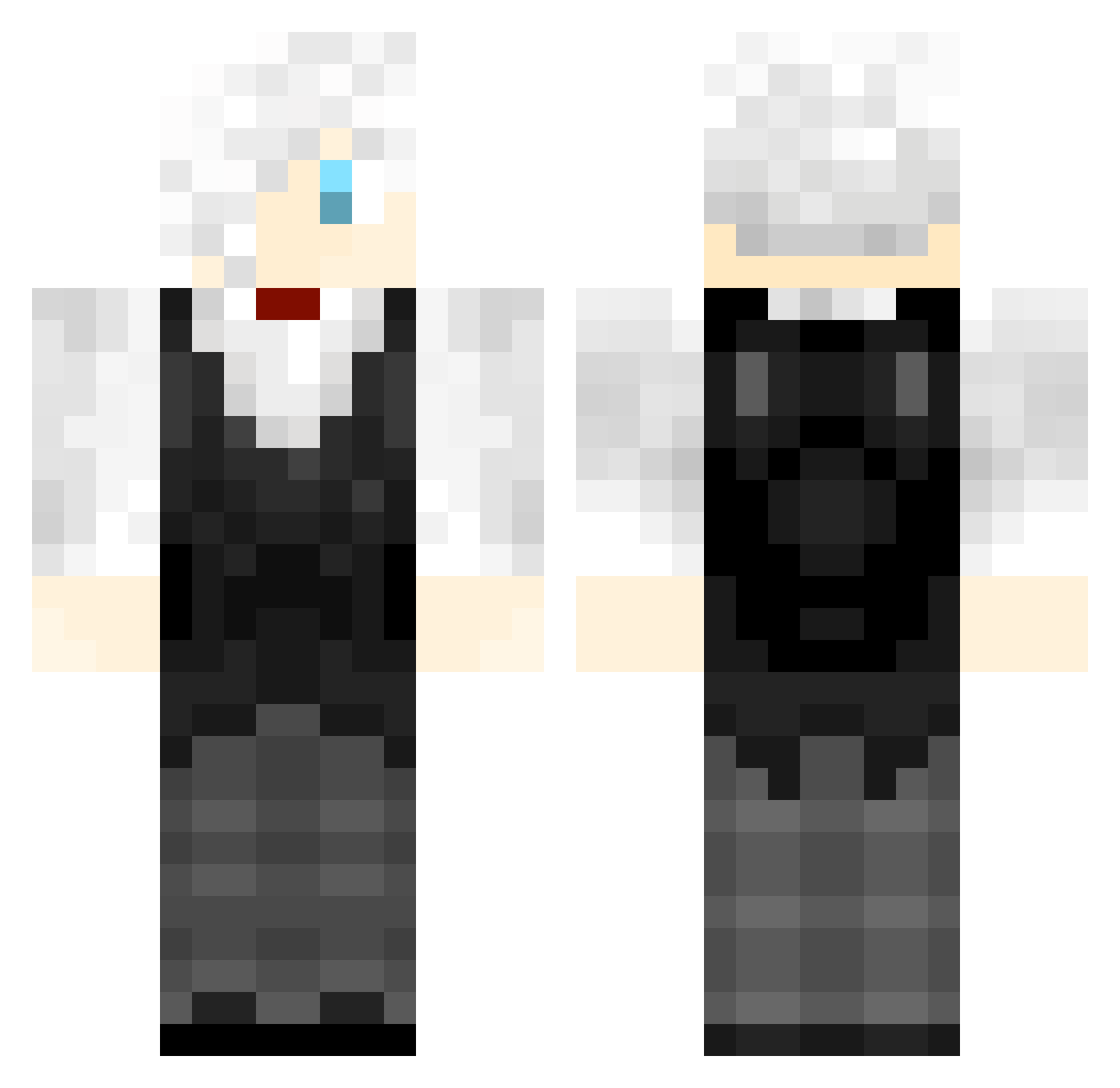 Abadeus Minecraft skin, front and back view