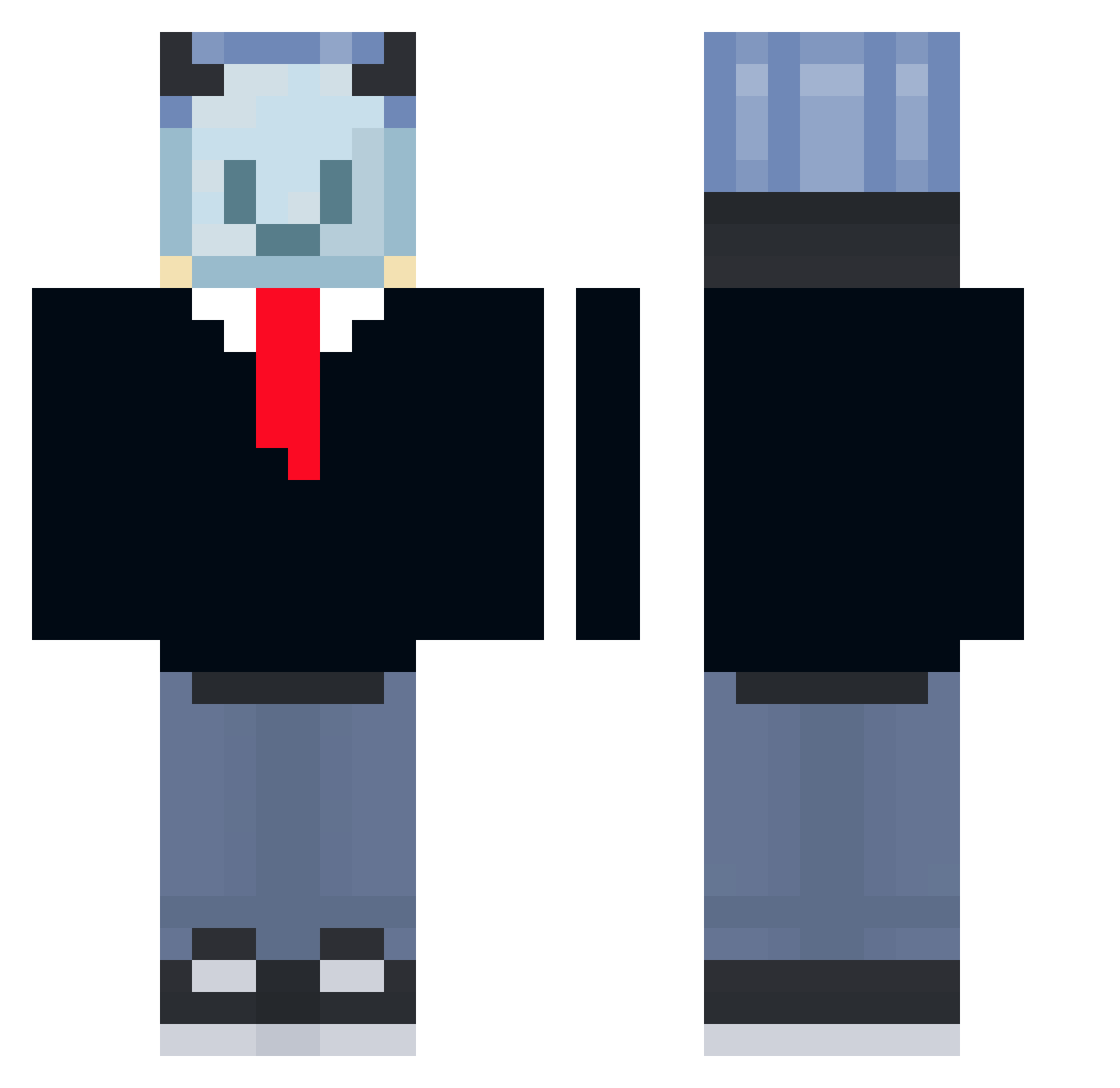 Tryforal Minecraft skin, front and back view