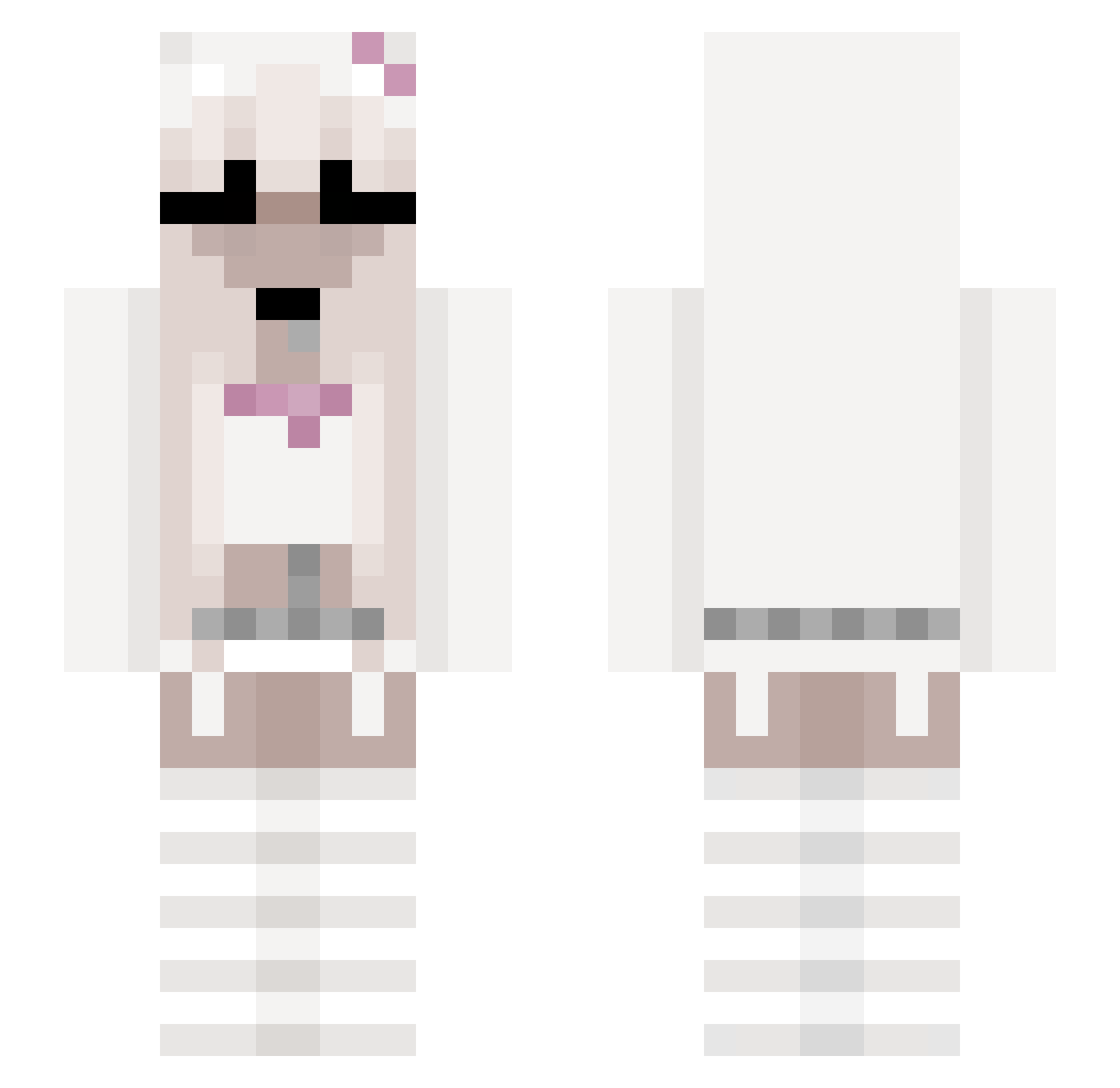 hibq Minecraft skin, front and back view